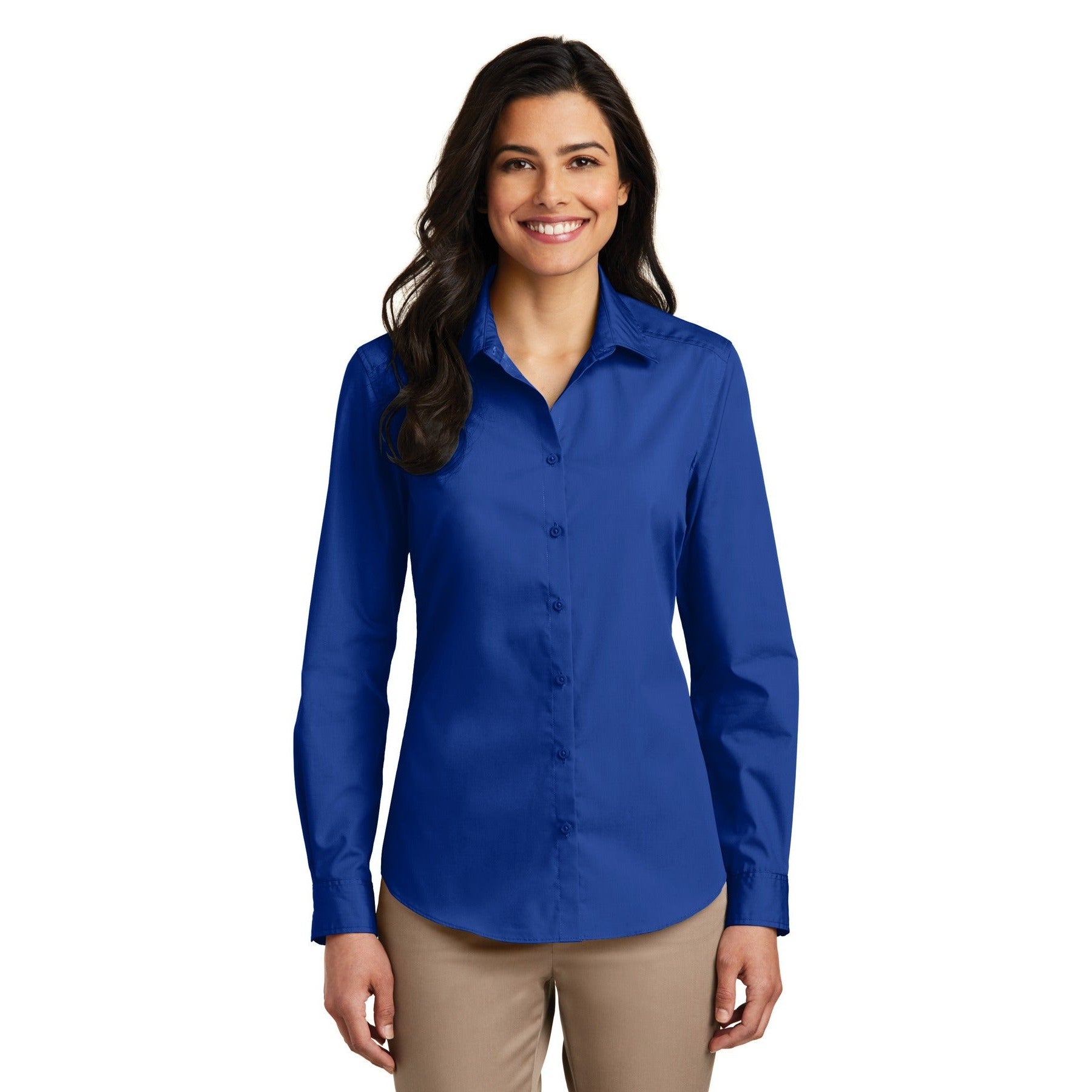 Port Authority-Port Authority® Women's Long Sleeve Carefree Poplin Shirt. LW100-MedTech-8