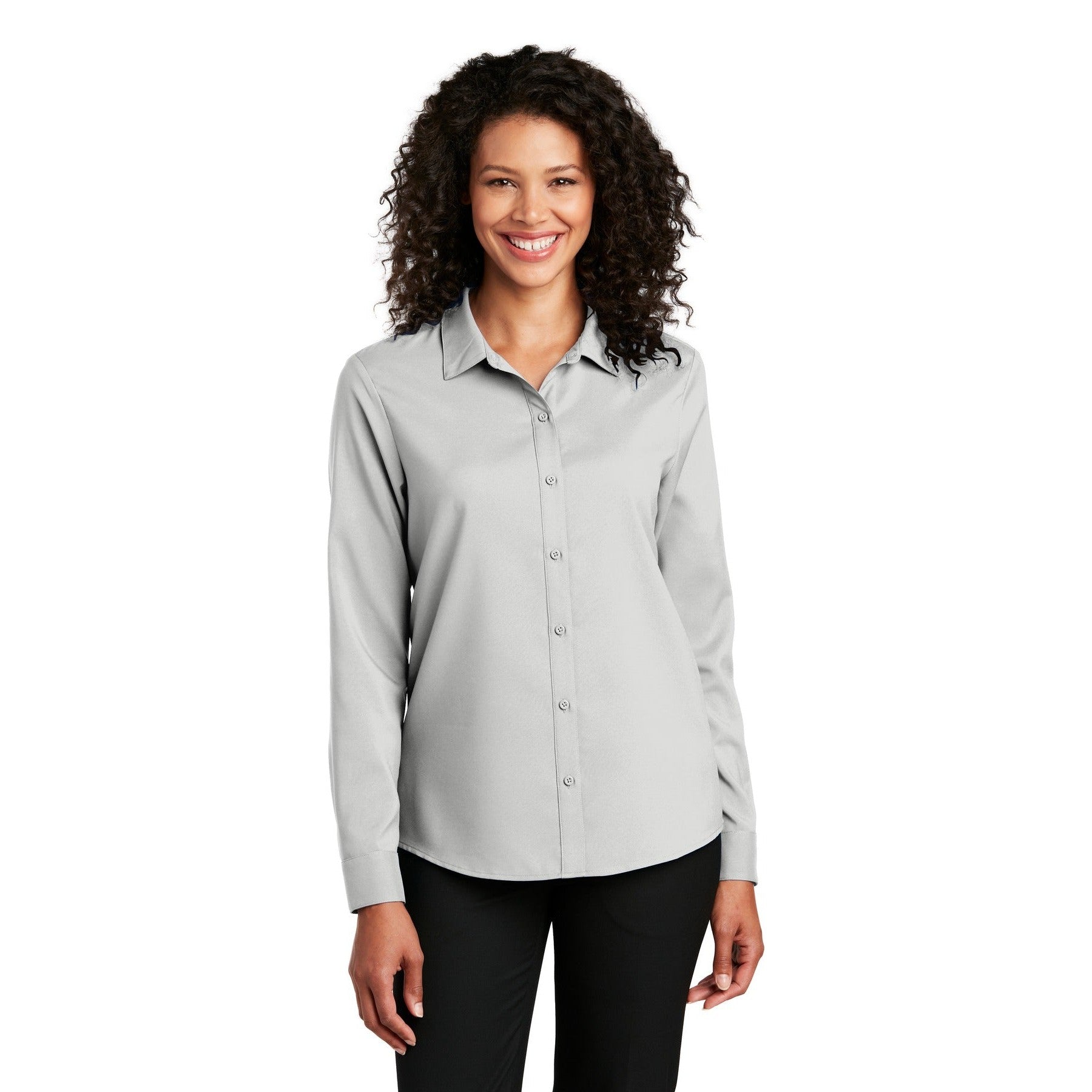 Port Authority-Port Authority® Women's Long Sleeve Performance Staff Shirt LW401-MedTech-4