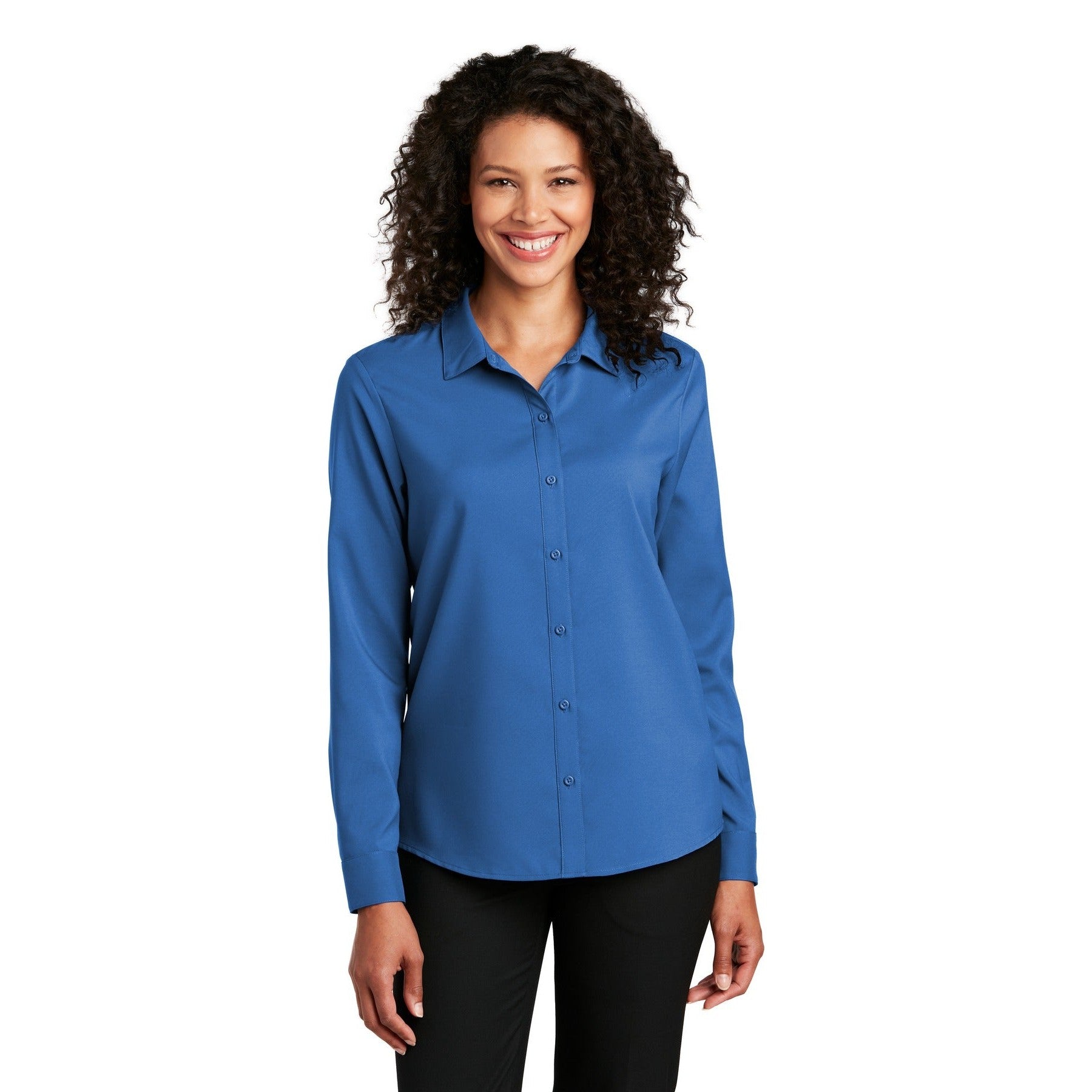 Port Authority-Port Authority® Women's Long Sleeve Performance Staff Shirt LW401-MedTech-5