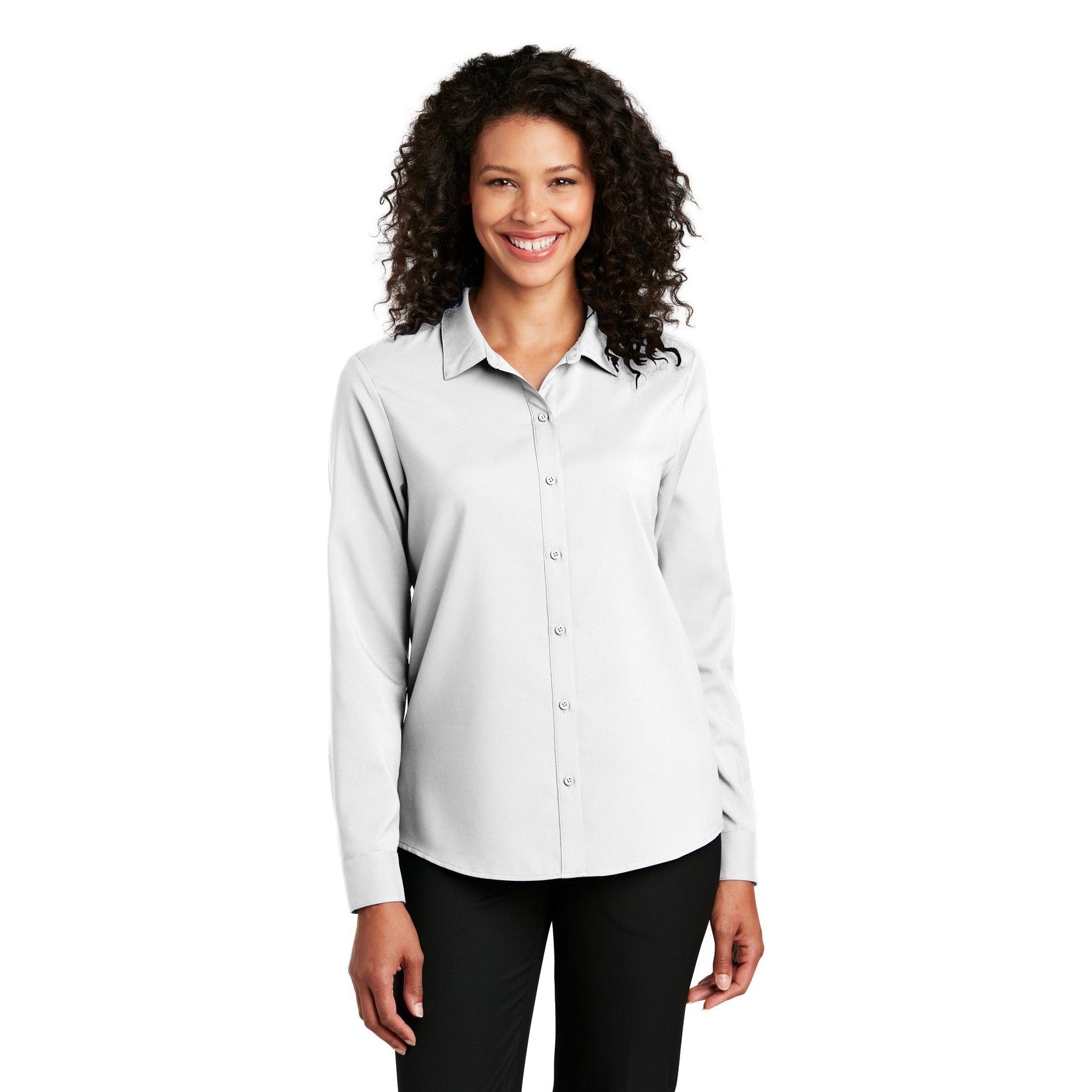 Port Authority-Port Authority® Women's Long Sleeve Performance Staff Shirt LW401-MedTech-7