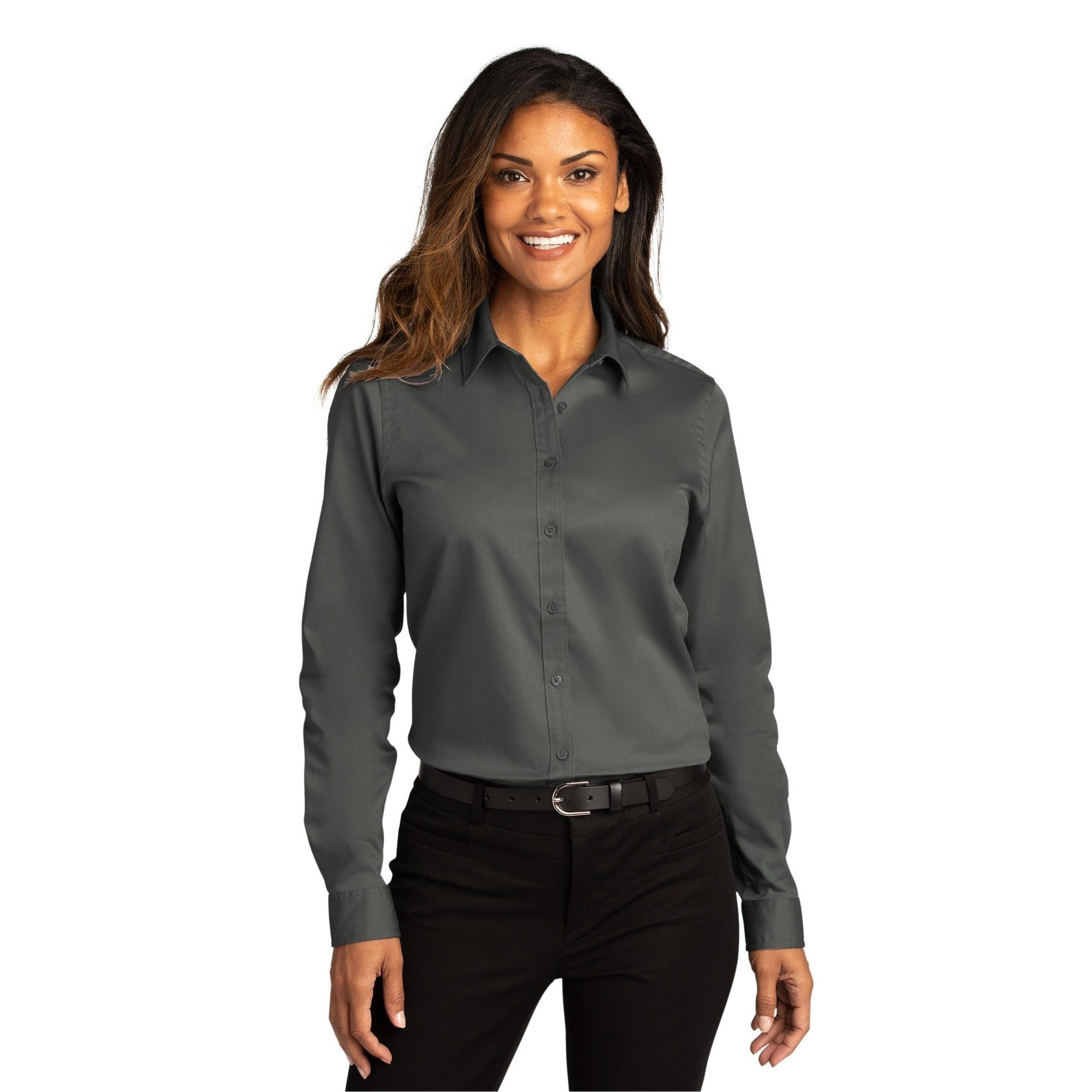 Port Authority-Port Authority® Women's Long Sleeve SuperPro React™Twill Shirt. LW808-MedTech-11