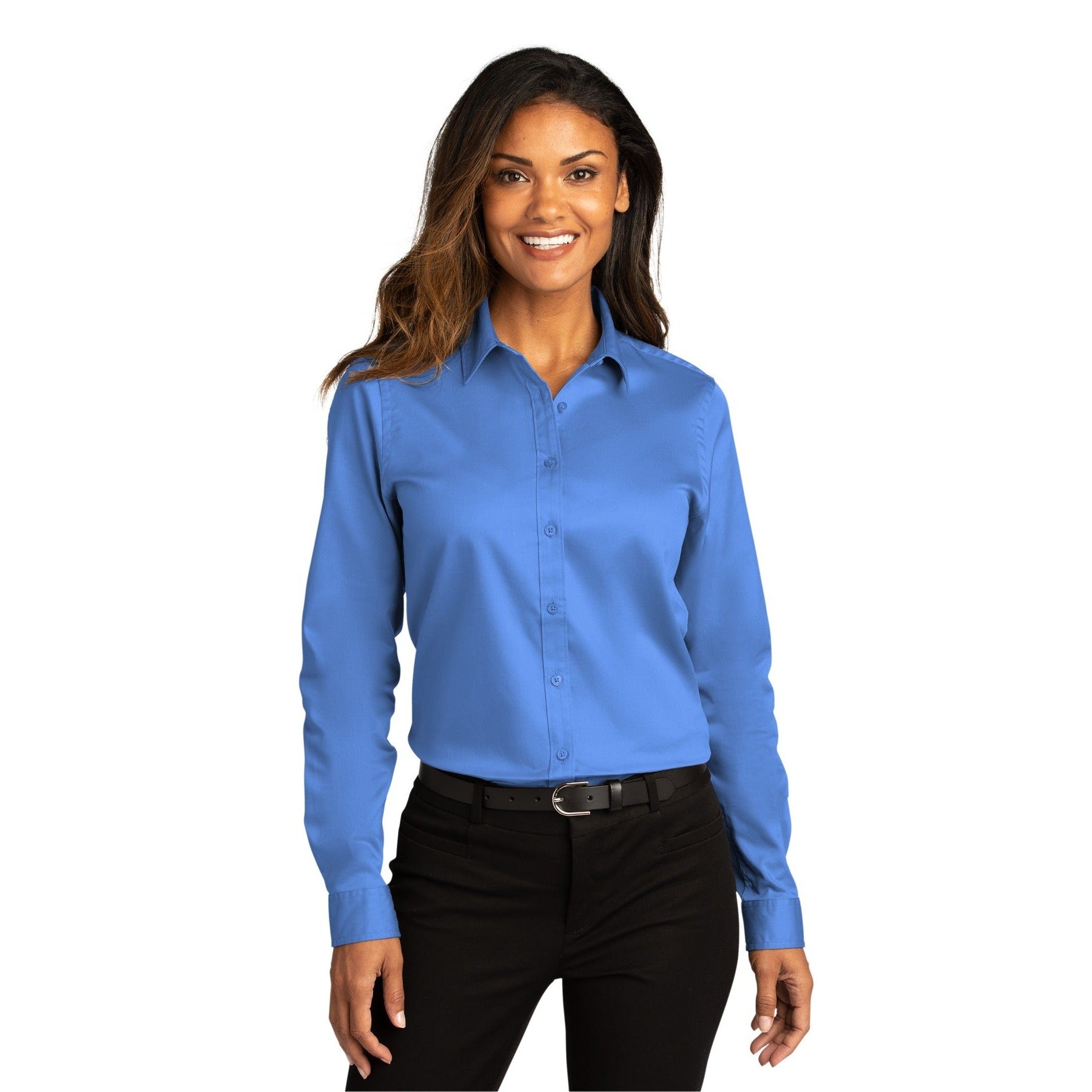 Port Authority-Port Authority® Women's Long Sleeve SuperPro React™Twill Shirt. LW808-MedTech-15