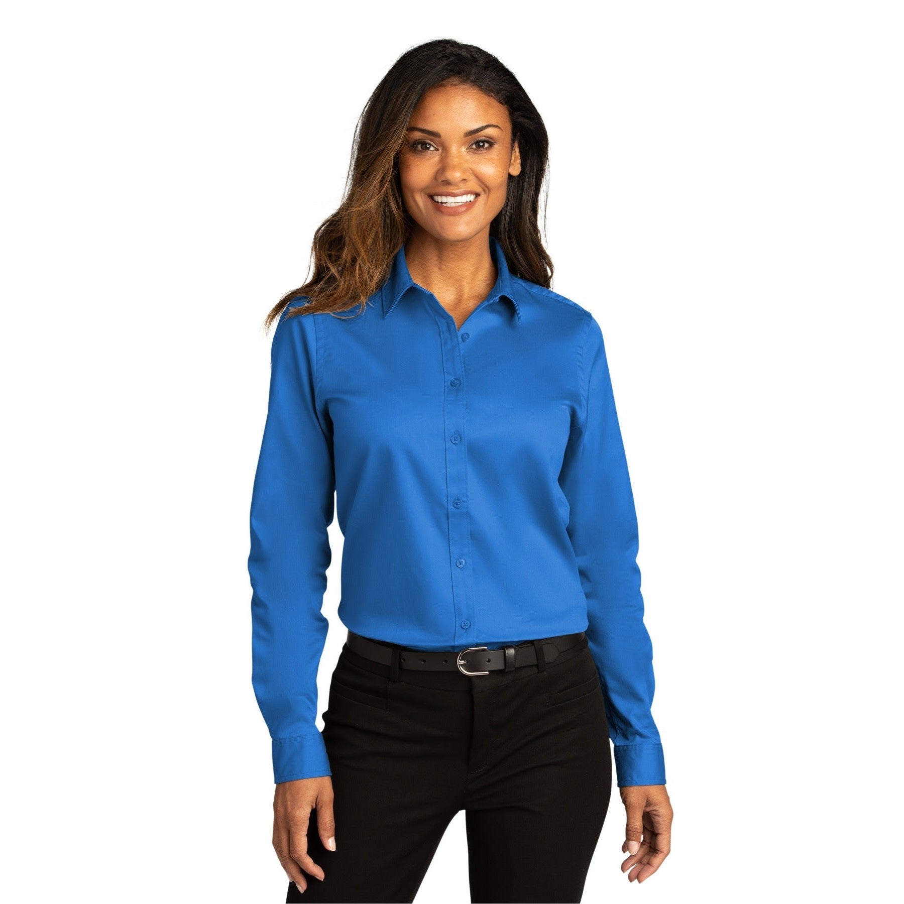Port Authority-Port Authority® Women's Long Sleeve SuperPro React™Twill Shirt. LW808-MedTech-12