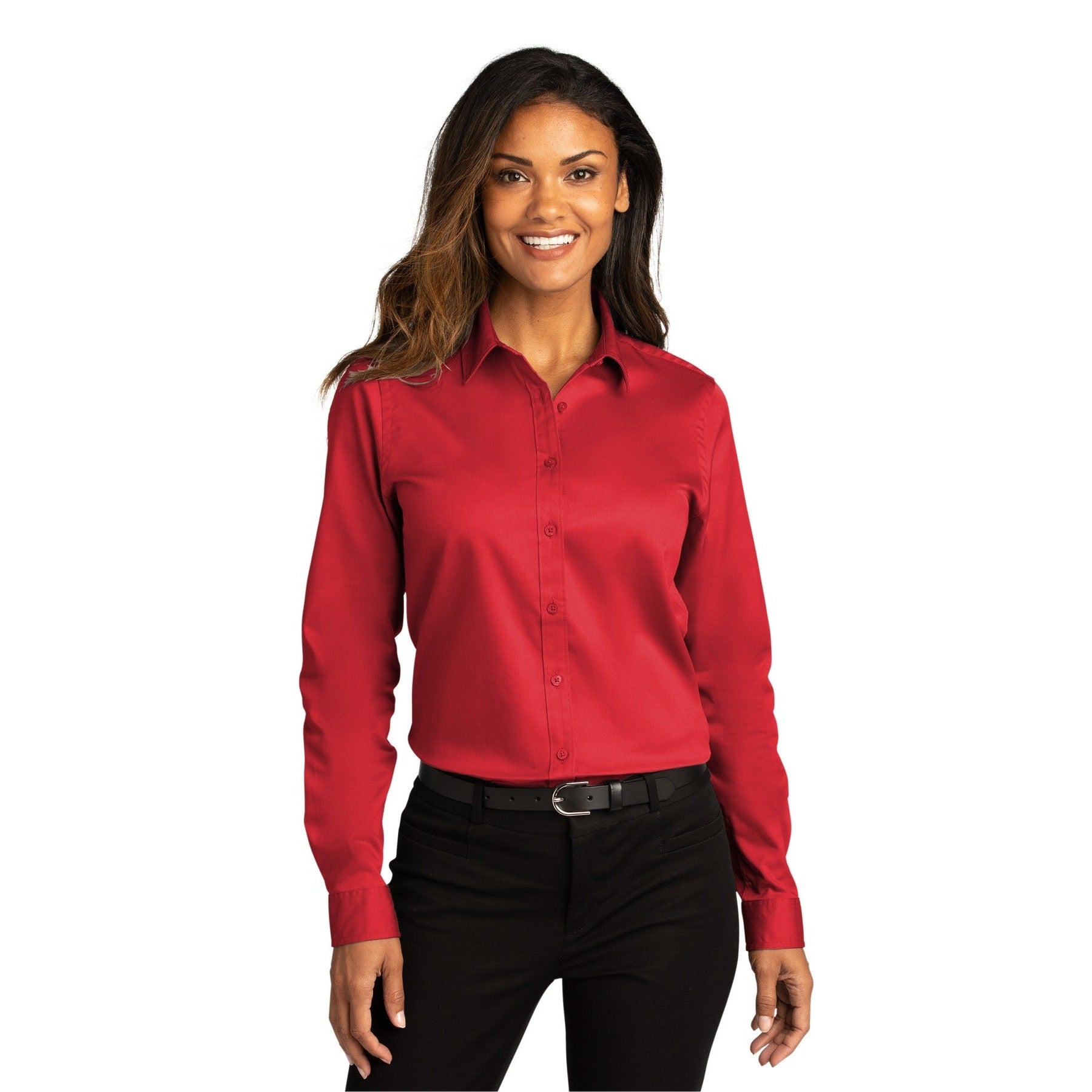 Port Authority-Port Authority® Women's Long Sleeve SuperPro React™Twill Shirt. LW808-MedTech-10