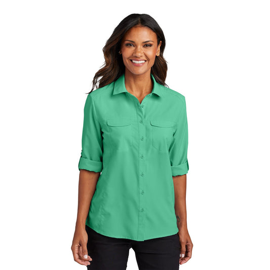Port Authority-Port Authority® Women's Long Sleeve UV Daybreak Shirt LW960-MedTech-1