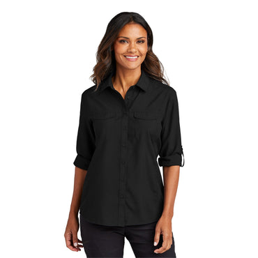 Port Authority-Port Authority® Women's Long Sleeve UV Daybreak Shirt LW960-MedTech-2