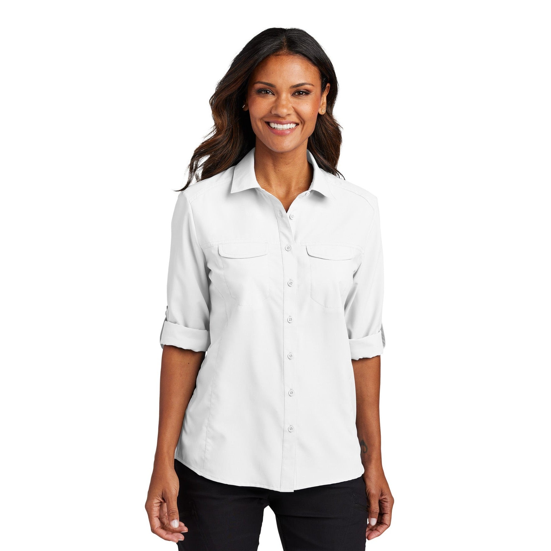 Port Authority-Port Authority® Women's Long Sleeve UV Daybreak Shirt LW960-MedTech-5