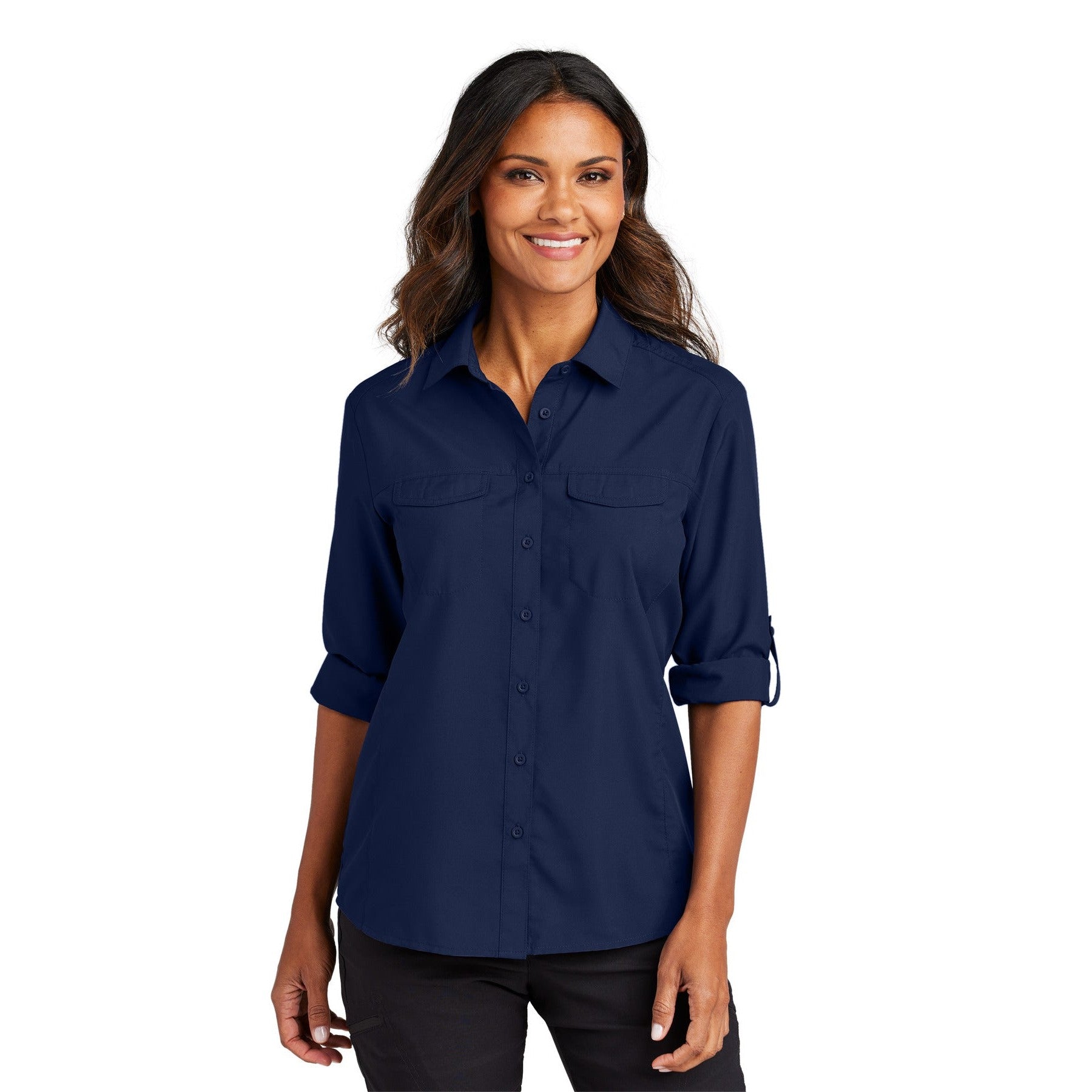 Port Authority-Port Authority® Women's Long Sleeve UV Daybreak Shirt LW960-MedTech-4