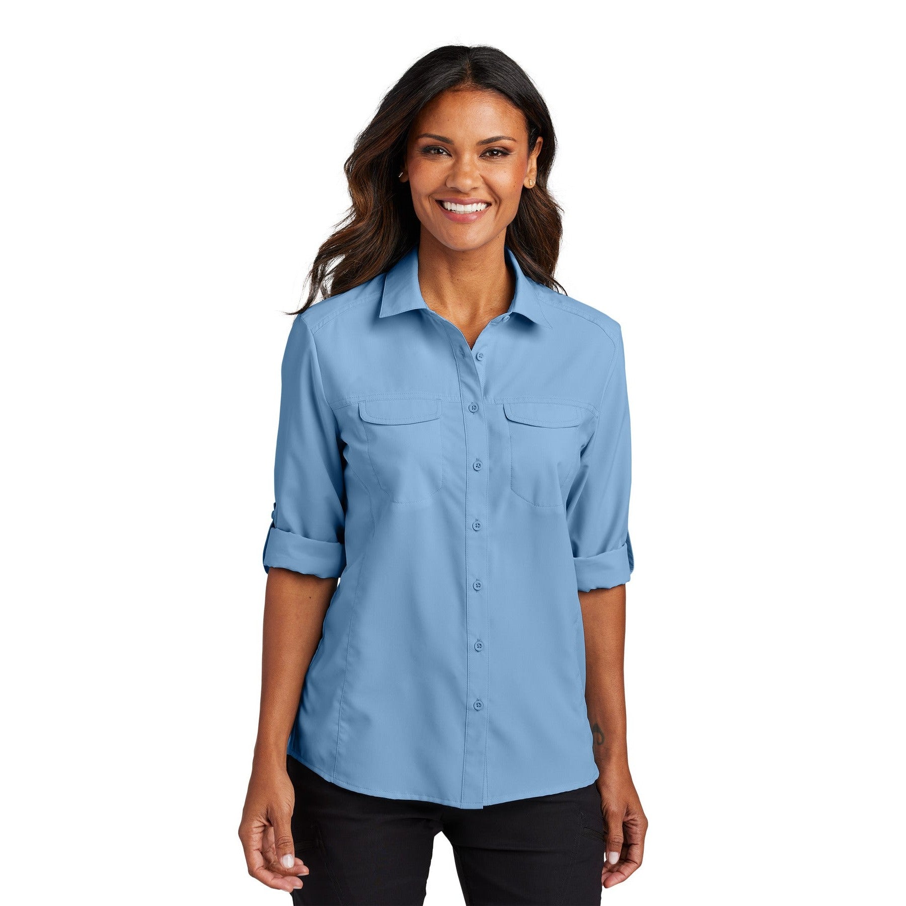 Port Authority-Port Authority® Women's Long Sleeve UV Daybreak Shirt LW960-MedTech-3