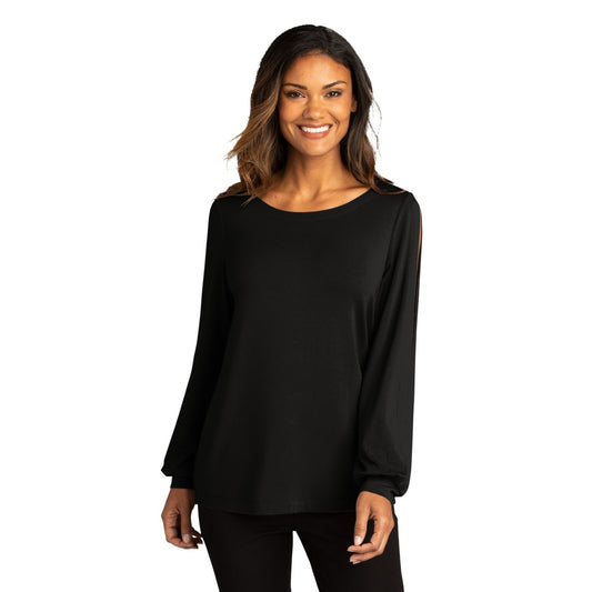 Port Authority-Port Authority ® Women's Luxe Knit Jewel Neck Top. LK5600-MedTech-1