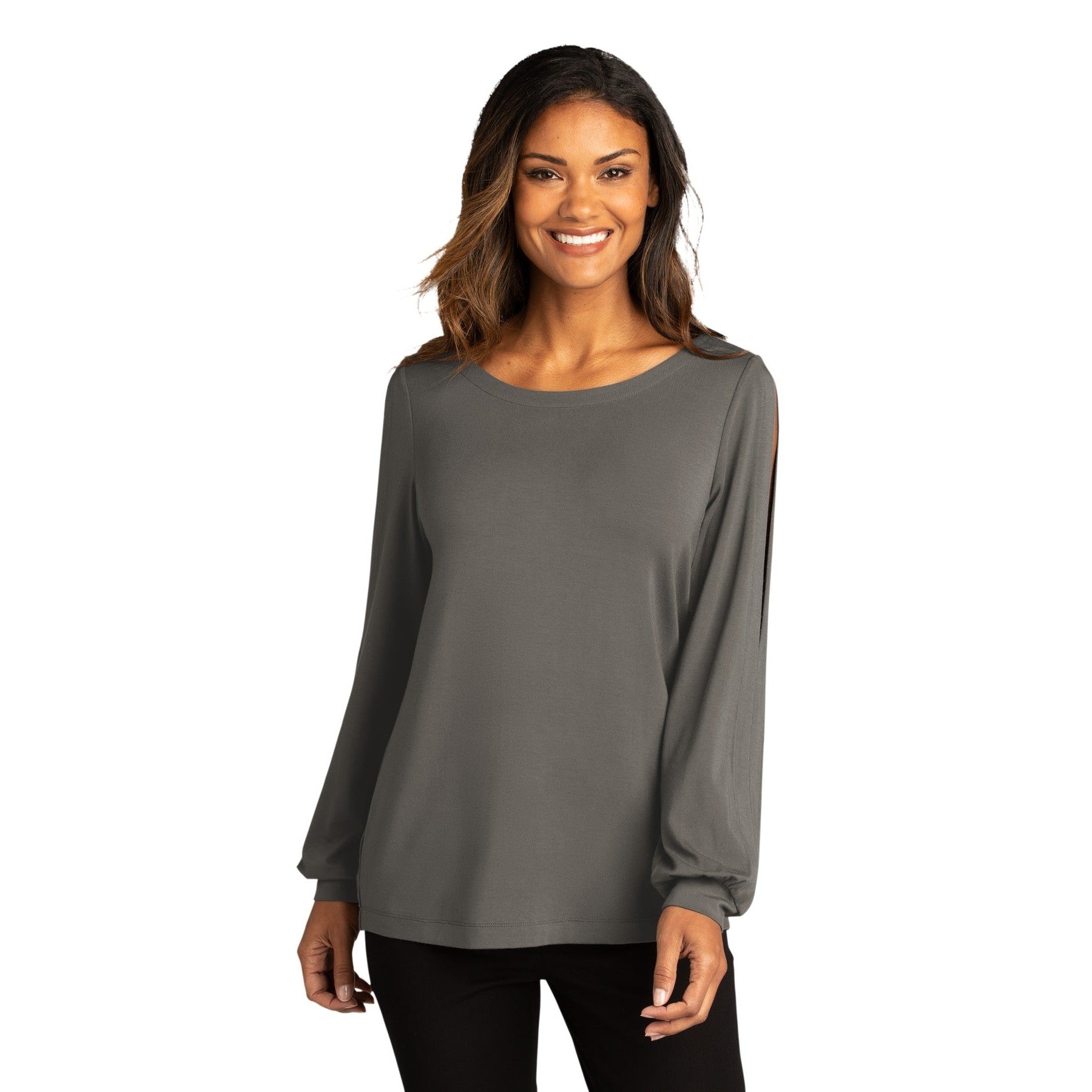 Port Authority-Port Authority ® Women's Luxe Knit Jewel Neck Top. LK5600-MedTech-3
