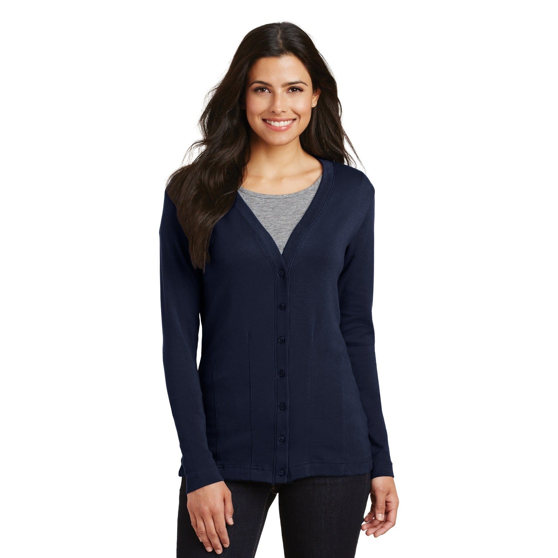 Port Authority-Port Authority® Women's Modern Stretch Cotton Cardigan. L515-MedTech-2
