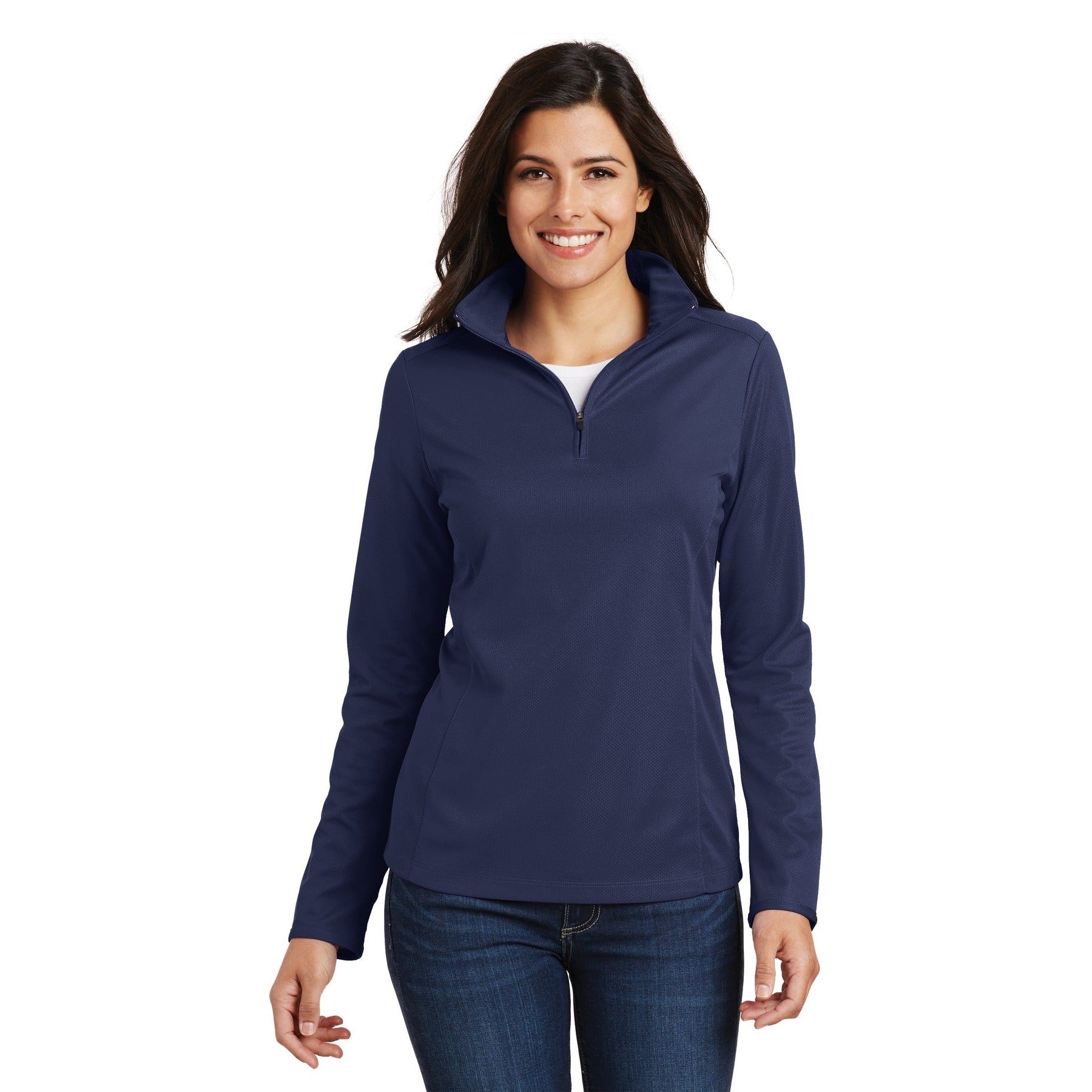 Port Authority-Port Authority® Women's Pinpoint Mesh 1/2-Zip . L806-MedTech-3