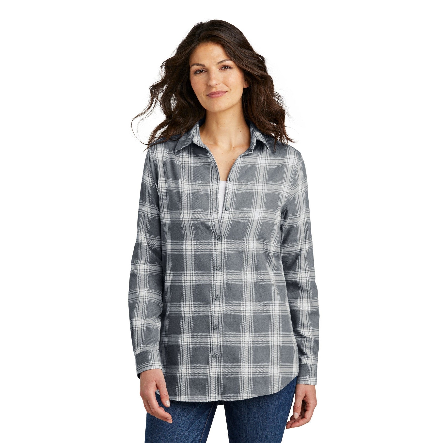 Port Authority-Port Authority® Women's Plaid Flannel Tunic . LW668-MedTech-3