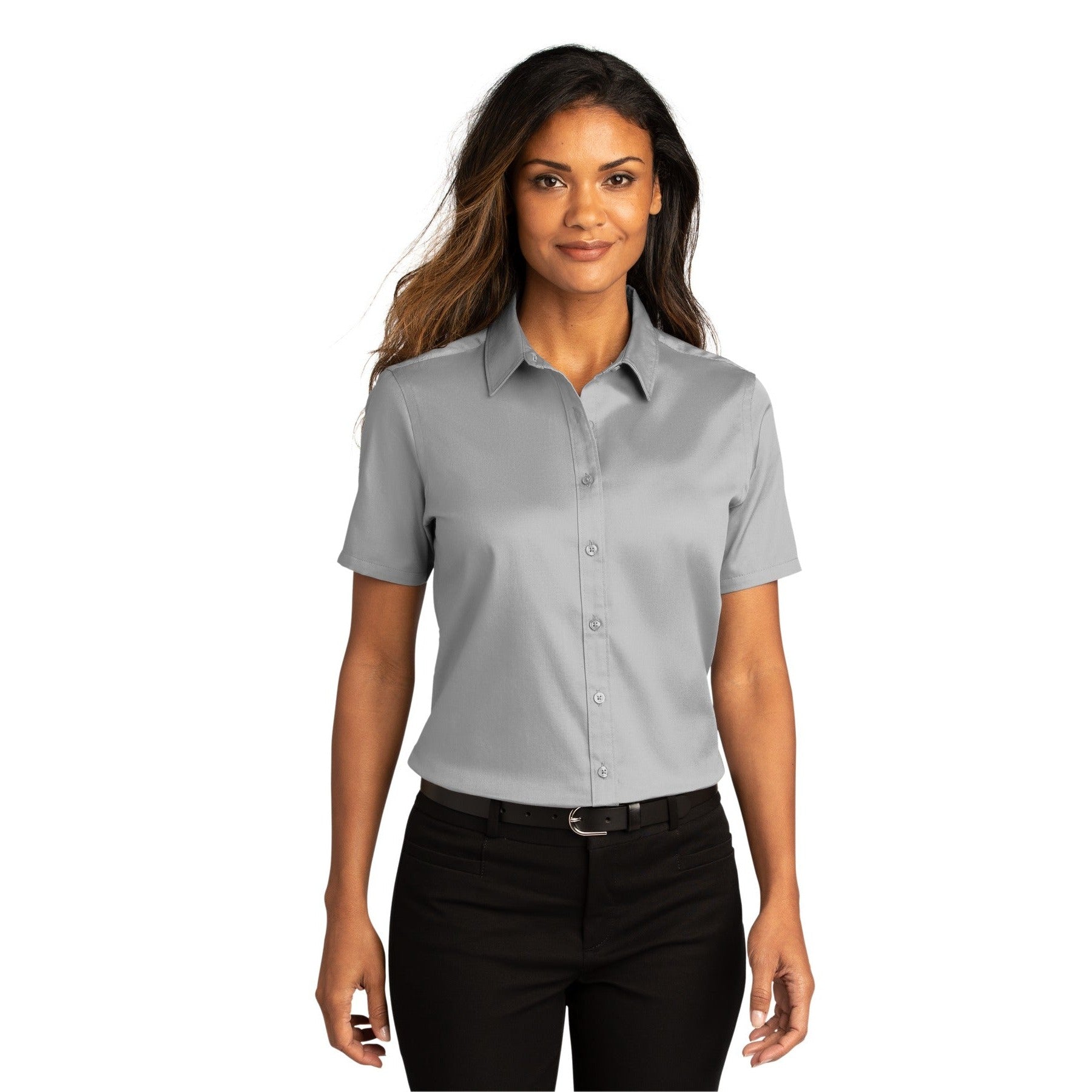 Port Authority-Port Authority® Women's Short Sleeve SuperPro React™Twill Shirt. LW809-MedTech-6
