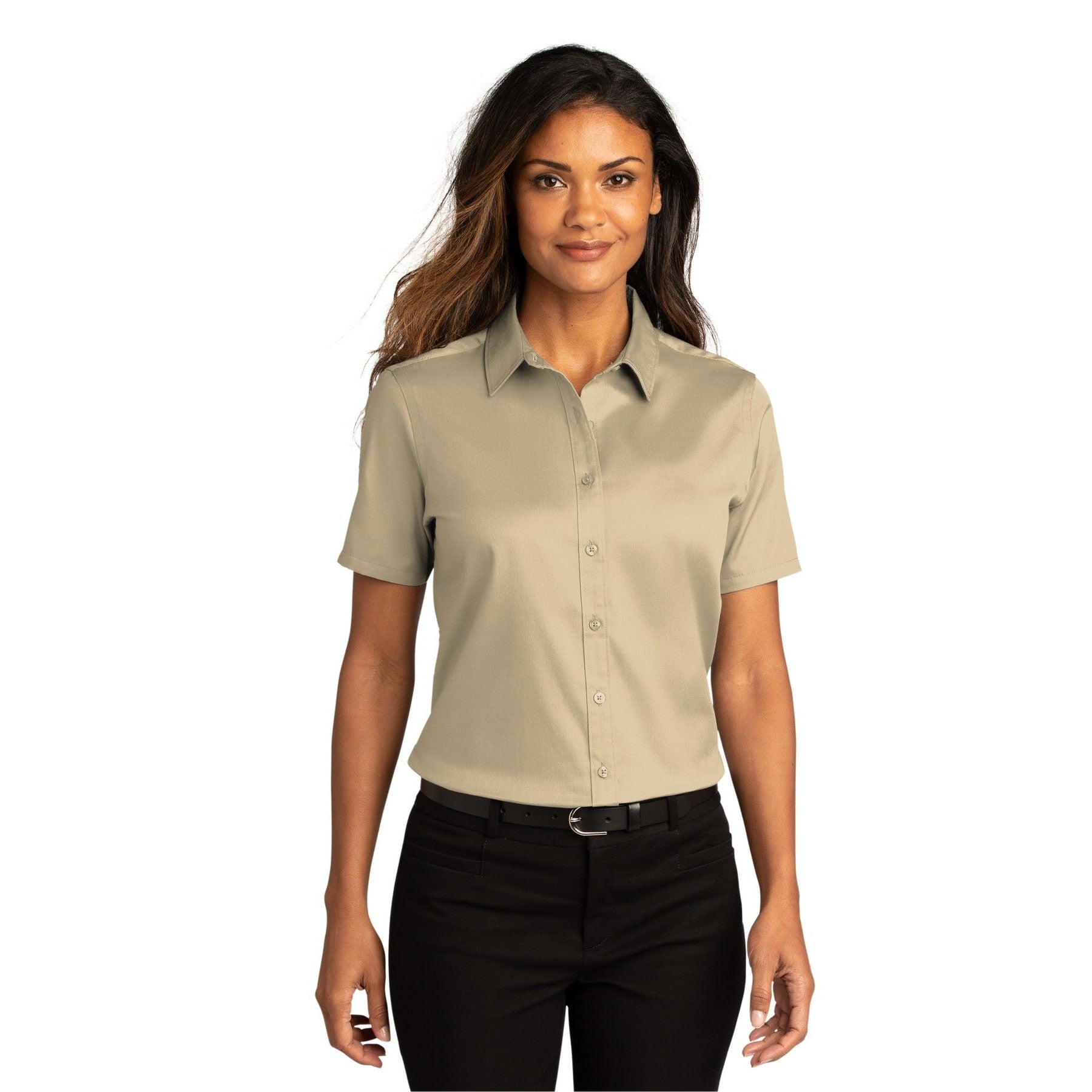 Port Authority-Port Authority® Women's Short Sleeve SuperPro React™Twill Shirt. LW809-MedTech-15