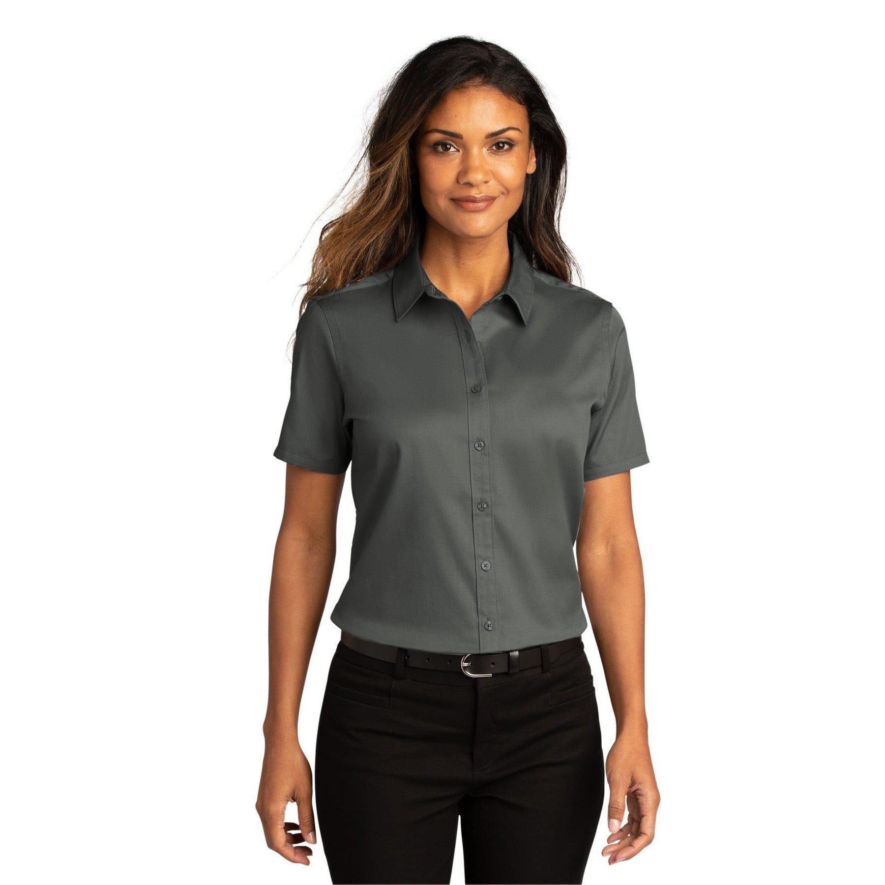Port Authority-Port Authority® Women's Short Sleeve SuperPro React™Twill Shirt. LW809-MedTech-10