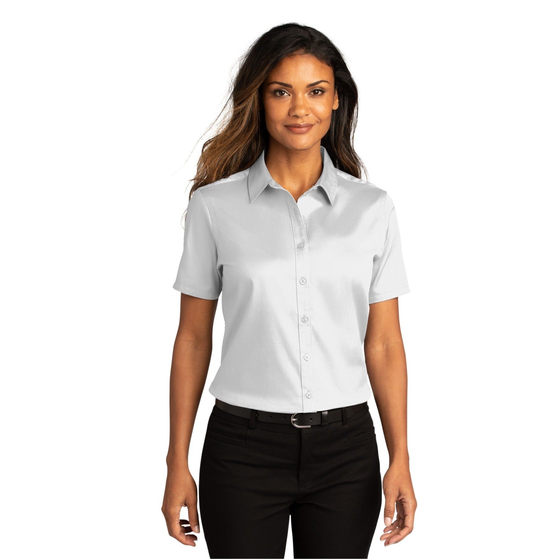 Port Authority-Port Authority® Women's Short Sleeve SuperPro React™Twill Shirt. LW809-MedTech-16