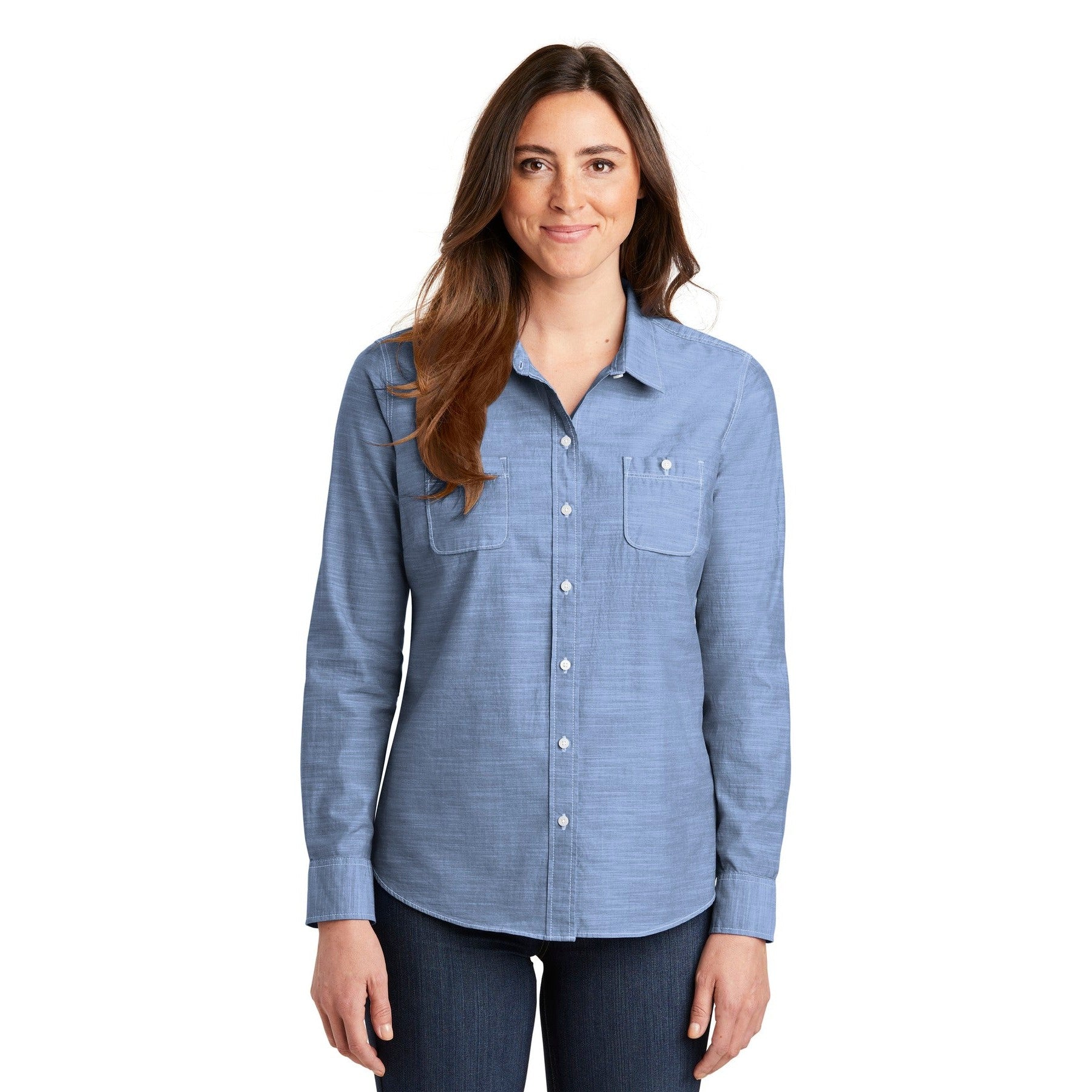Port Authority-Port Authority® Women's Slub Chambray Shirt. LW380-MedTech-2