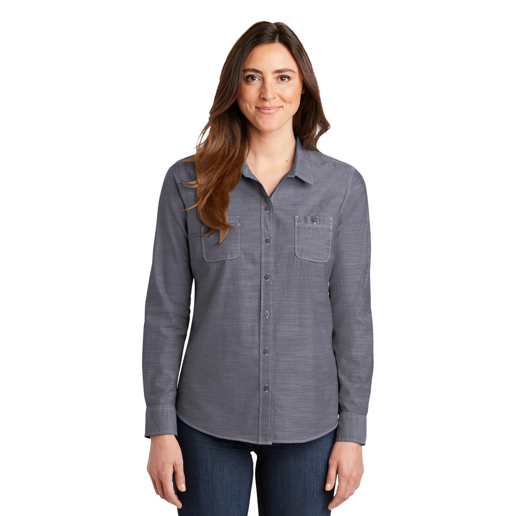 Port Authority-Port Authority® Women's Slub Chambray Shirt. LW380-MedTech-3