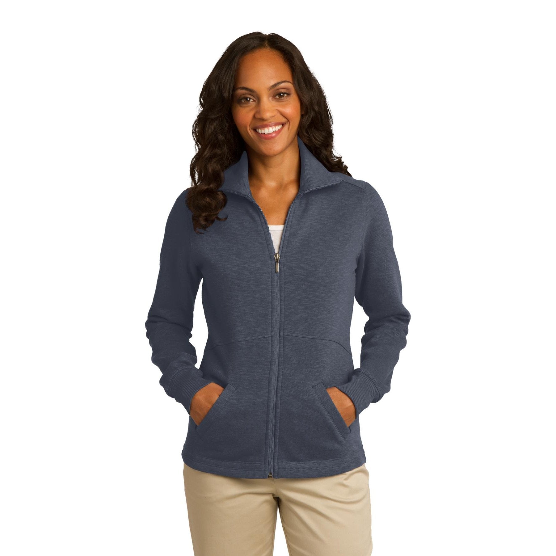 Port Authority-Port Authority® Women's Slub Fleece Full-Zip Jacket. L293-MedTech-3