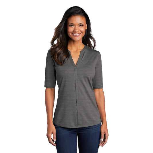 Port Authority-Port Authority ® Women's Stretch Heather Open Neck Top LK583-MedTech-1