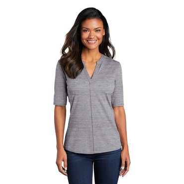 Port Authority-Port Authority ® Women's Stretch Heather Open Neck Top LK583-MedTech-2