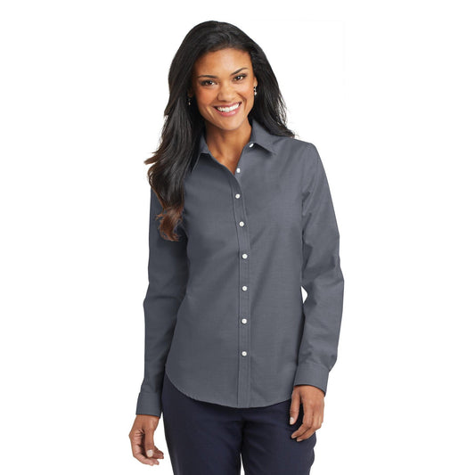 Port Authority-Port Authority® Women's SuperPro™ Oxford Shirt. L658-MedTech-1