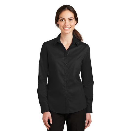 Port Authority-Port Authority® Women's SuperPro™ Twill Shirt. L663-MedTech-1
