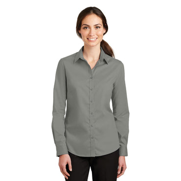 Port Authority-Port Authority® Women's SuperPro™ Twill Shirt. L663-MedTech-2