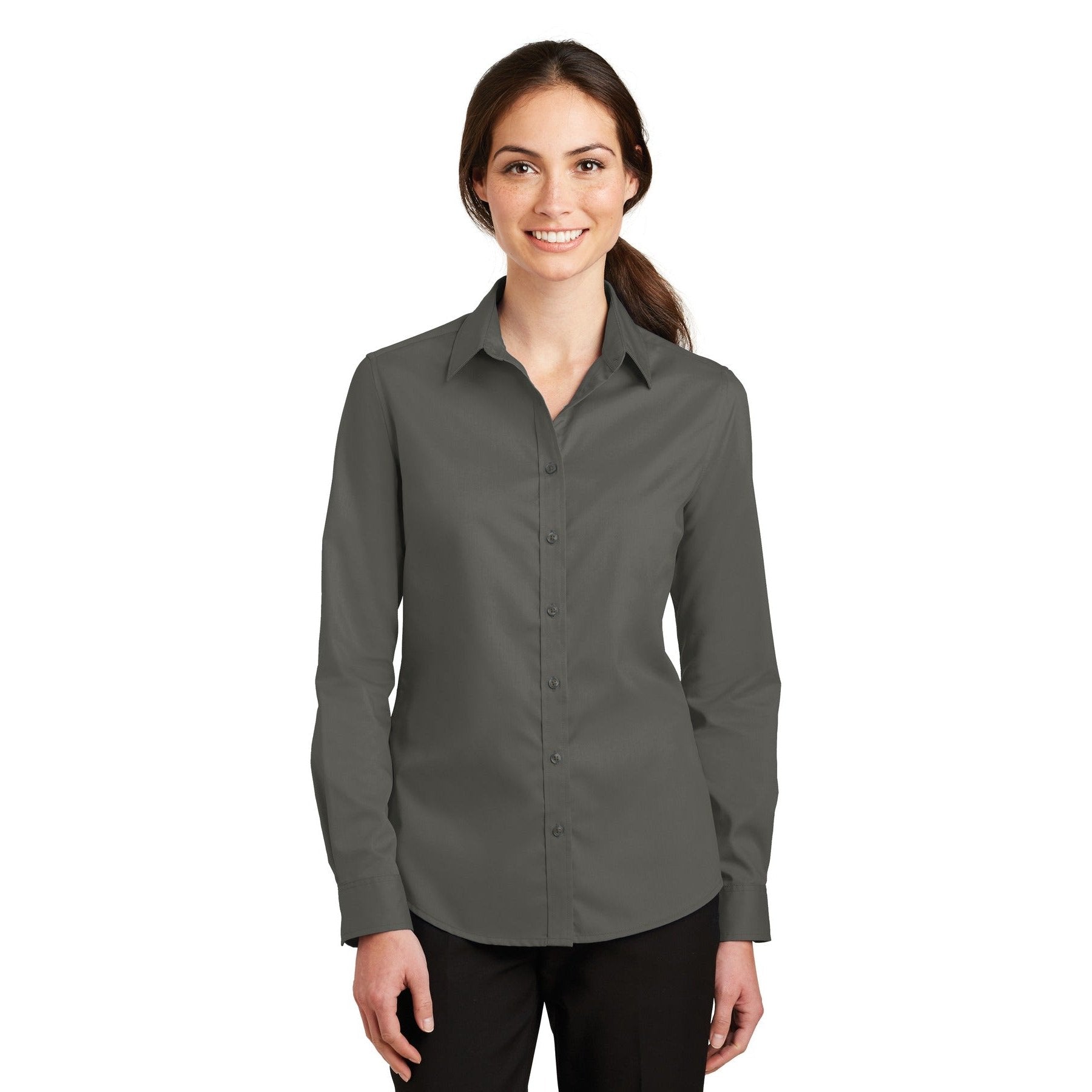 Port Authority-Port Authority® Women's SuperPro™ Twill Shirt. L663-MedTech-4