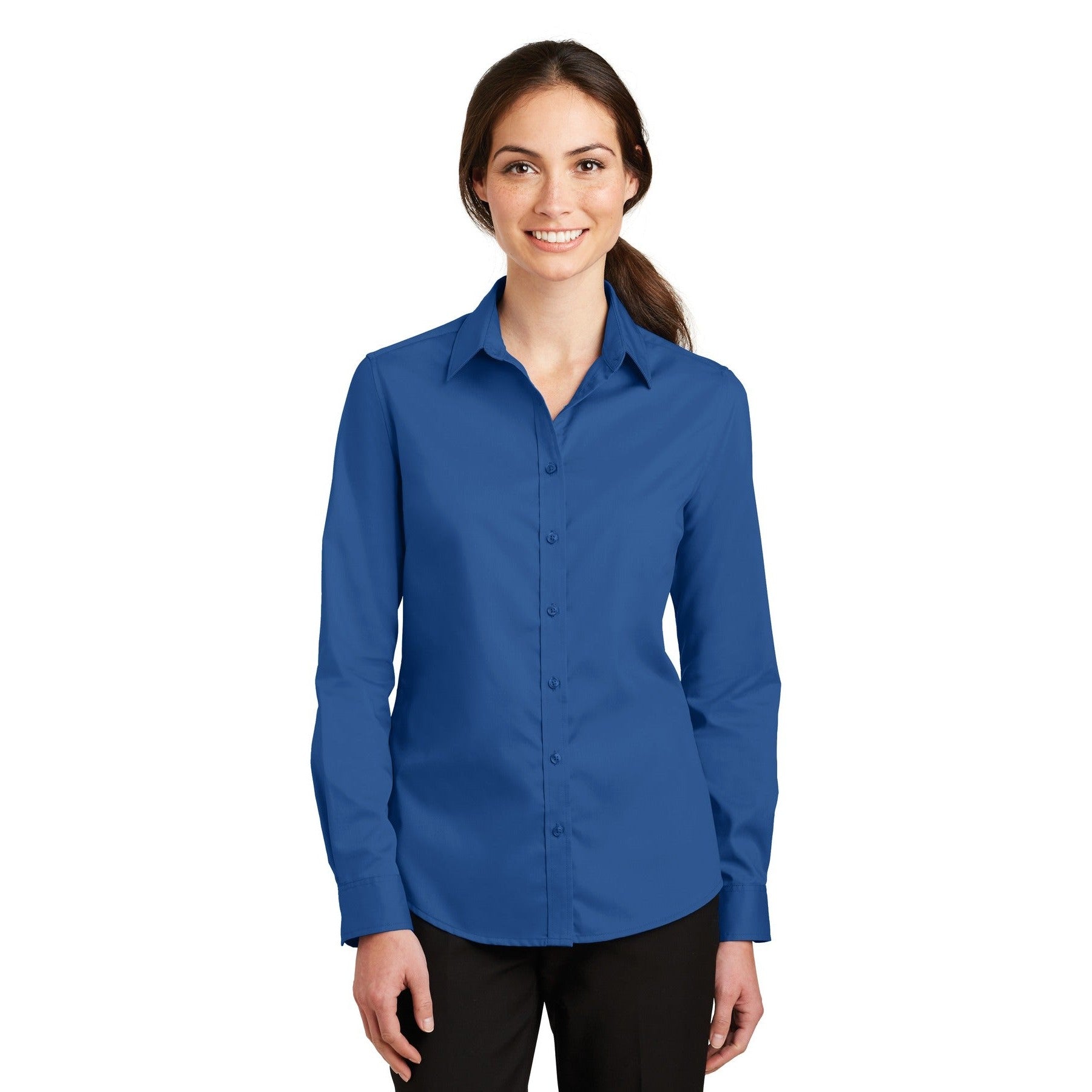 Port Authority-Port Authority® Women's SuperPro™ Twill Shirt. L663-MedTech-5