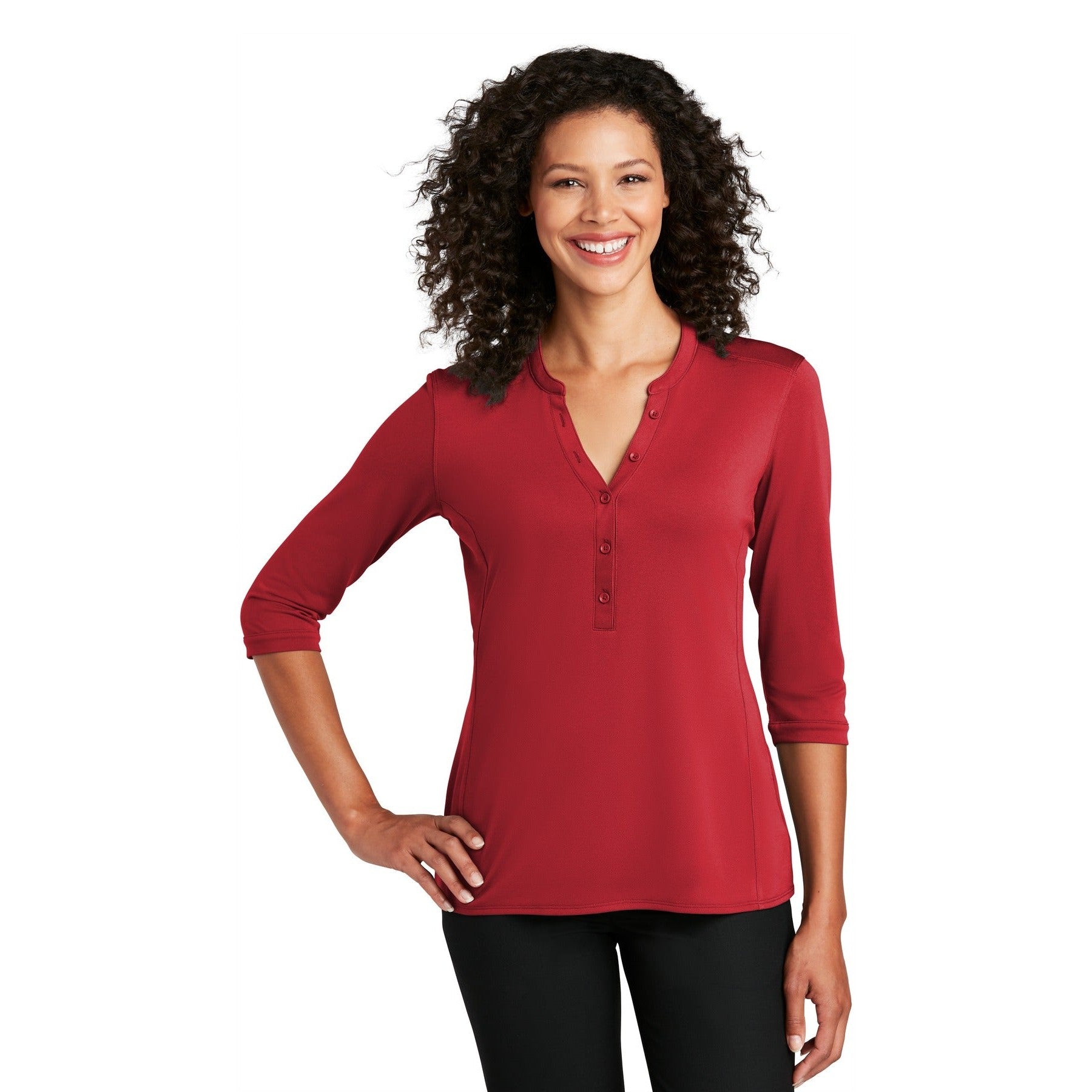 Port Authority-Port Authority ® Women's UV Choice Pique Henley LK750-MedTech-4