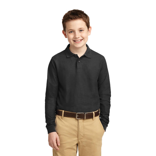 Port Authority-Port Authority® Youth Long Sleeve Silk Touch™ Polo. Y500LS-MedTech-1