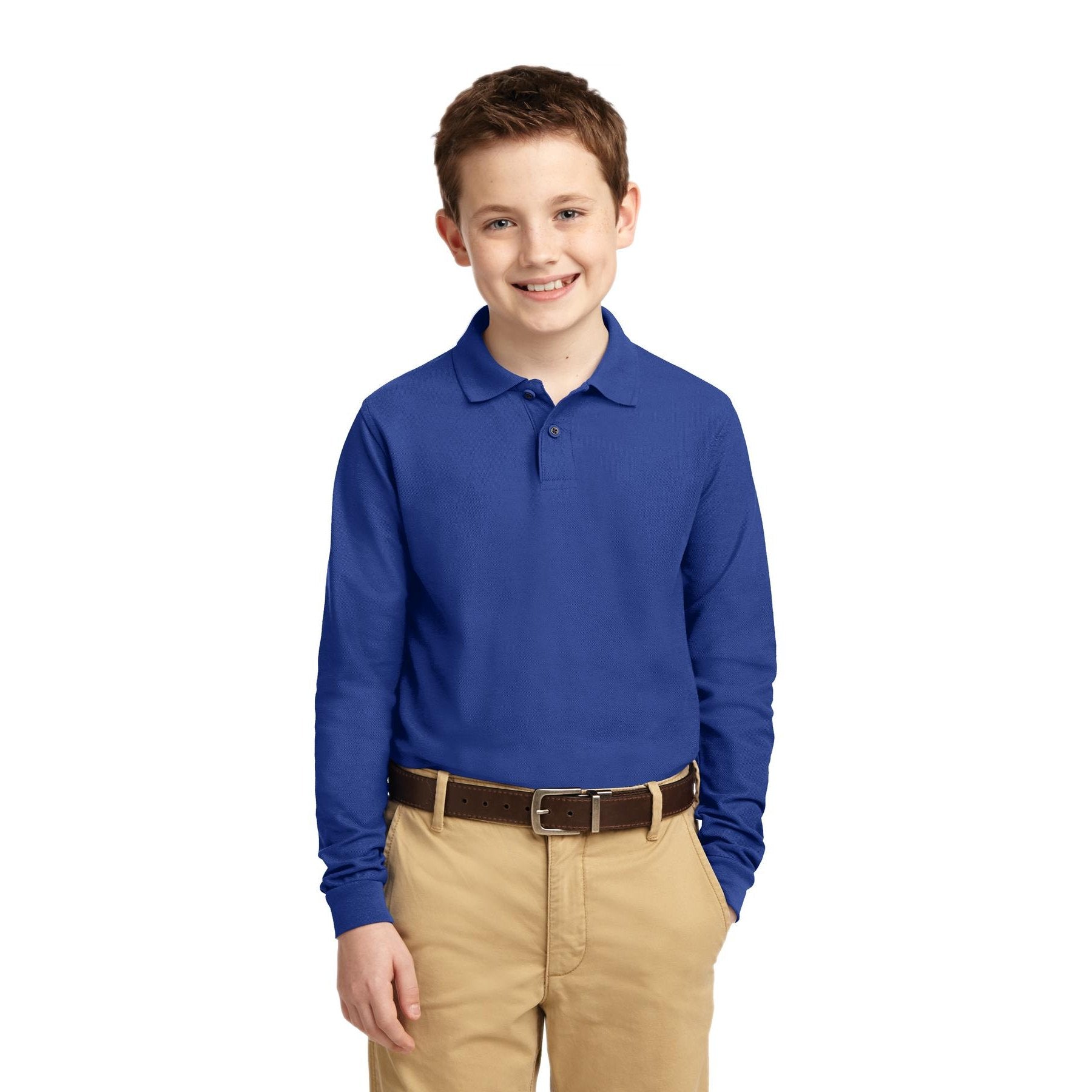 Port Authority-Port Authority® Youth Long Sleeve Silk Touch™ Polo. Y500LS-MedTech-6