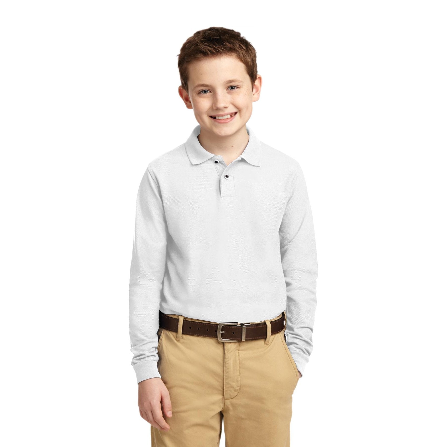Port Authority-Port Authority® Youth Long Sleeve Silk Touch™ Polo. Y500LS-MedTech-7