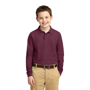 Port Authority-Port Authority® Youth Long Sleeve Silk Touch™ Polo. Y500LS-MedTech-2