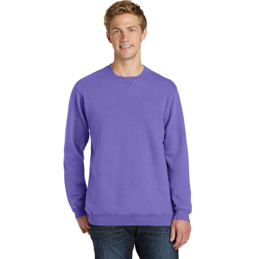 Port & Company-Port & Company® Beach Wash® Garment-Dyed Crewneck Sweatshirt PC098-MedTech-1