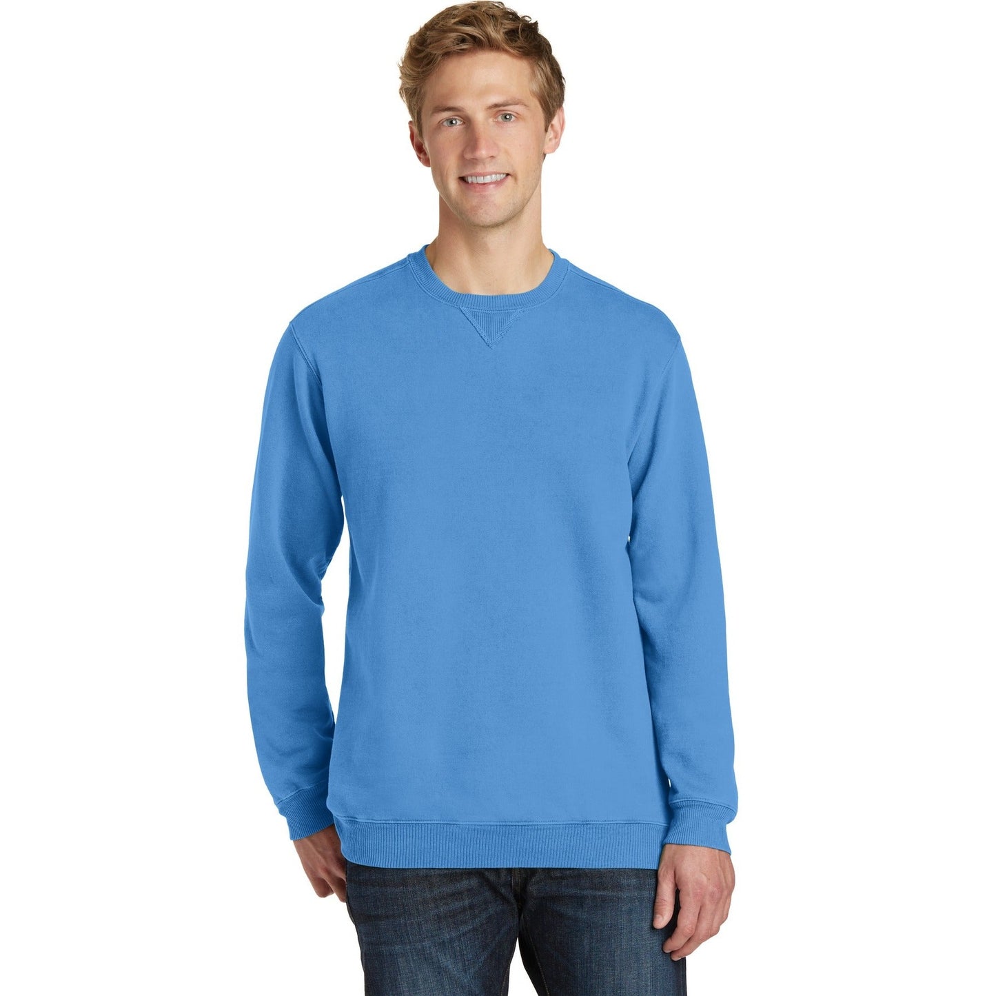 Port & Company-Port & Company® Beach Wash® Garment-Dyed Crewneck Sweatshirt PC098-MedTech-3