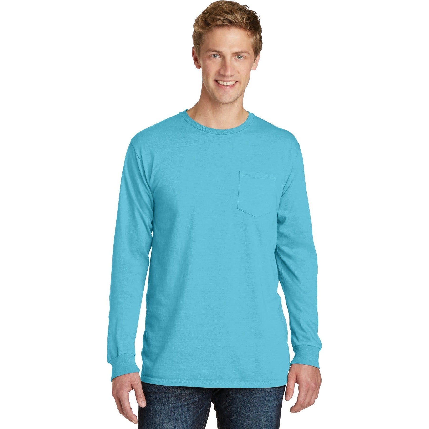 Port & Company-Port & Company® Beach Wash® Garment-Dyed Long Sleeve Pocket Tee PC099LSP-MedTech-11