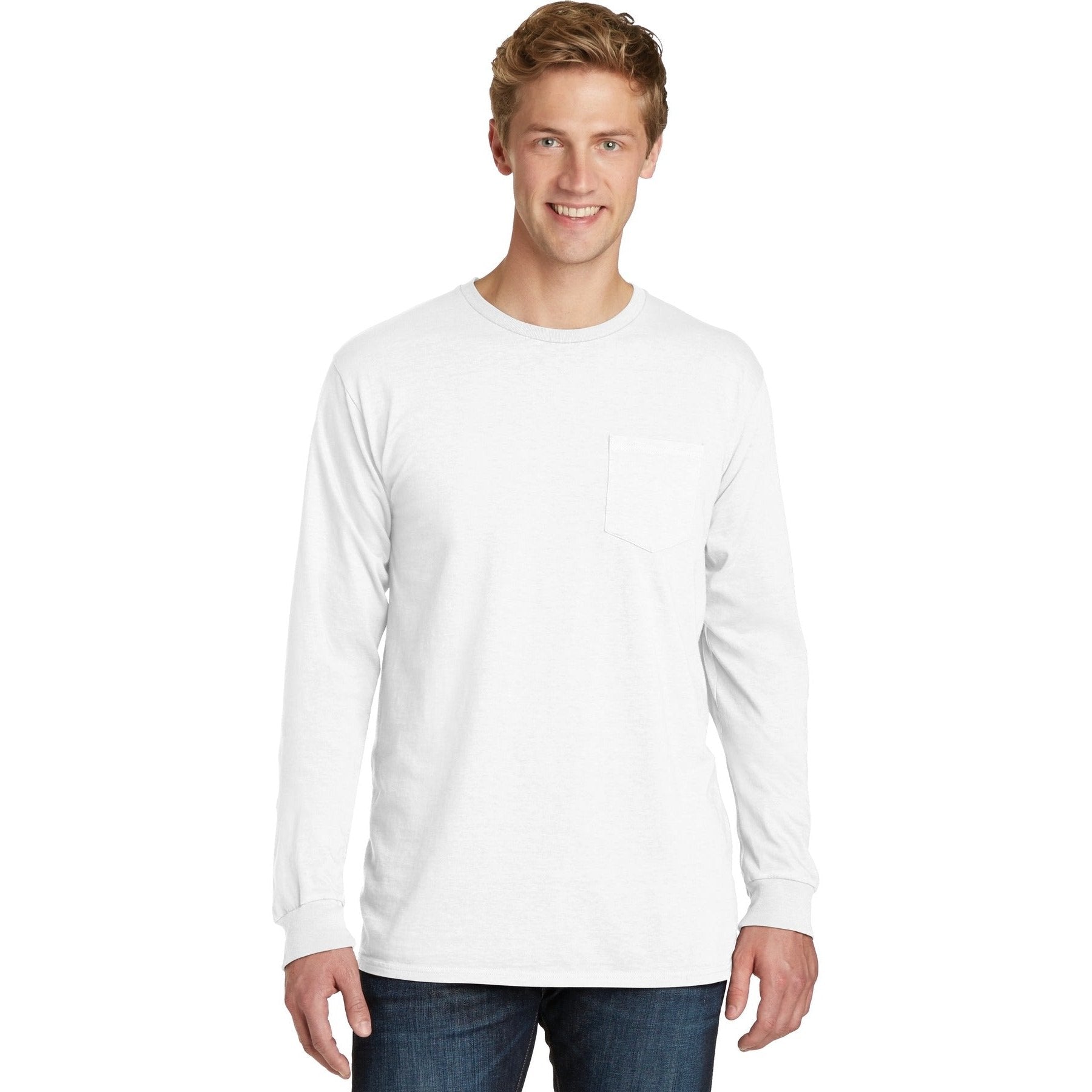 Port & Company-Port & Company® Beach Wash® Garment-Dyed Long Sleeve Pocket Tee PC099LSP-MedTech-12