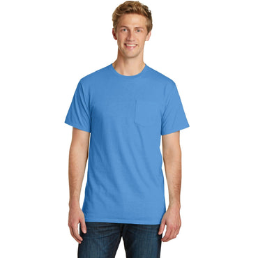 Port & Company-Port & Company® Beach Wash® Garment-Dyed Pocket Tee. PC099P-MedTech-2