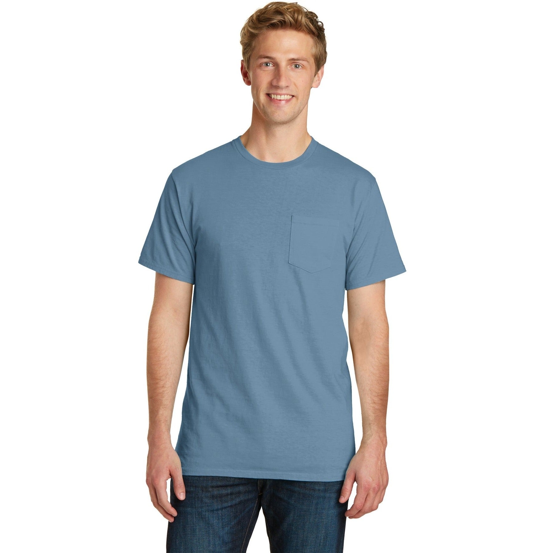 Port & Company-Port & Company® Beach Wash® Garment-Dyed Pocket Tee. PC099P-MedTech-5