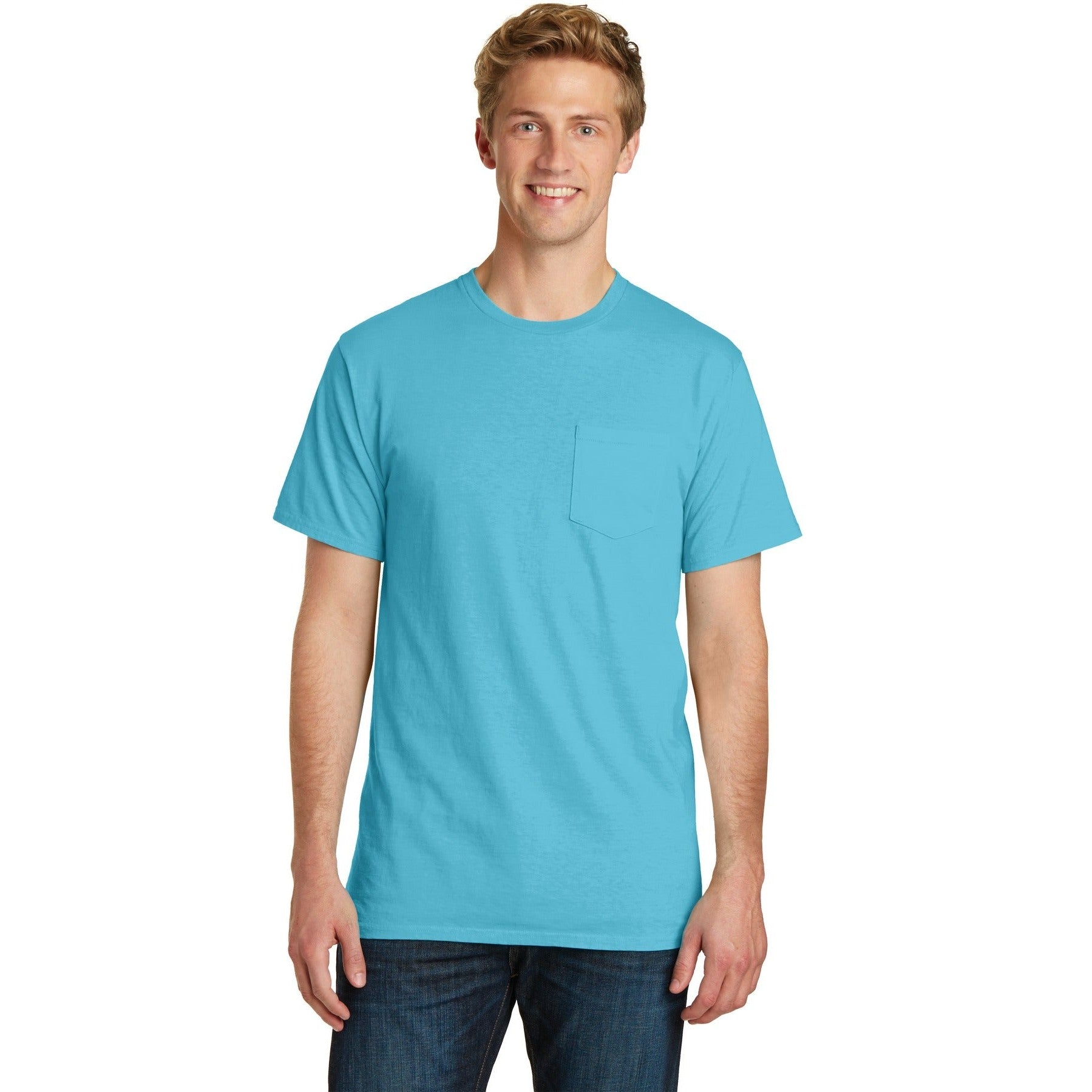 Port & Company-Port & Company® Beach Wash® Garment-Dyed Pocket Tee. PC099P-MedTech-7