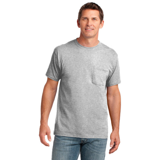 Port & Company-Port & Company® Core Cotton Pocket Tee. PC54P-MedTech-1