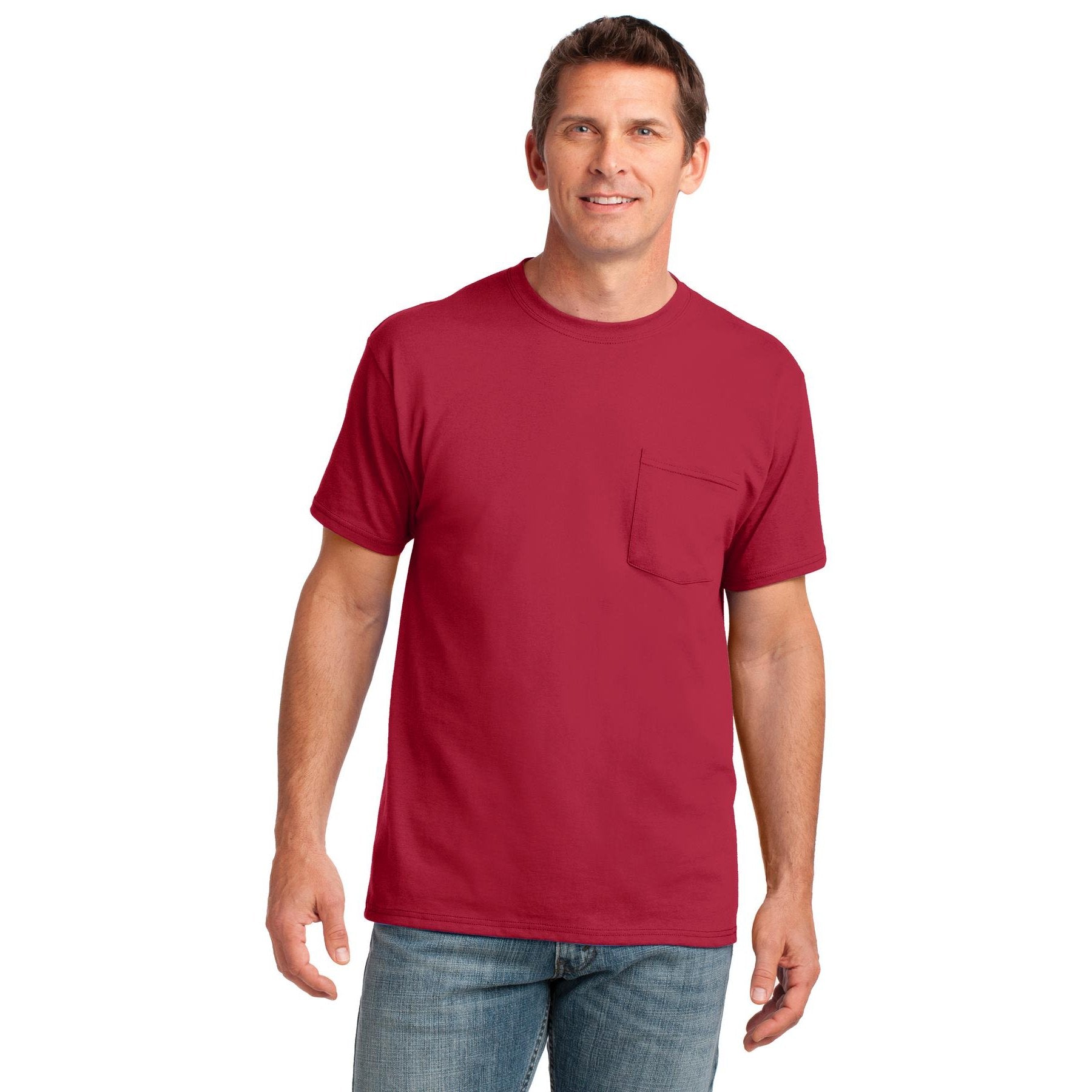 Port & Company-Port & Company® Core Cotton Pocket Tee. PC54P-MedTech-11