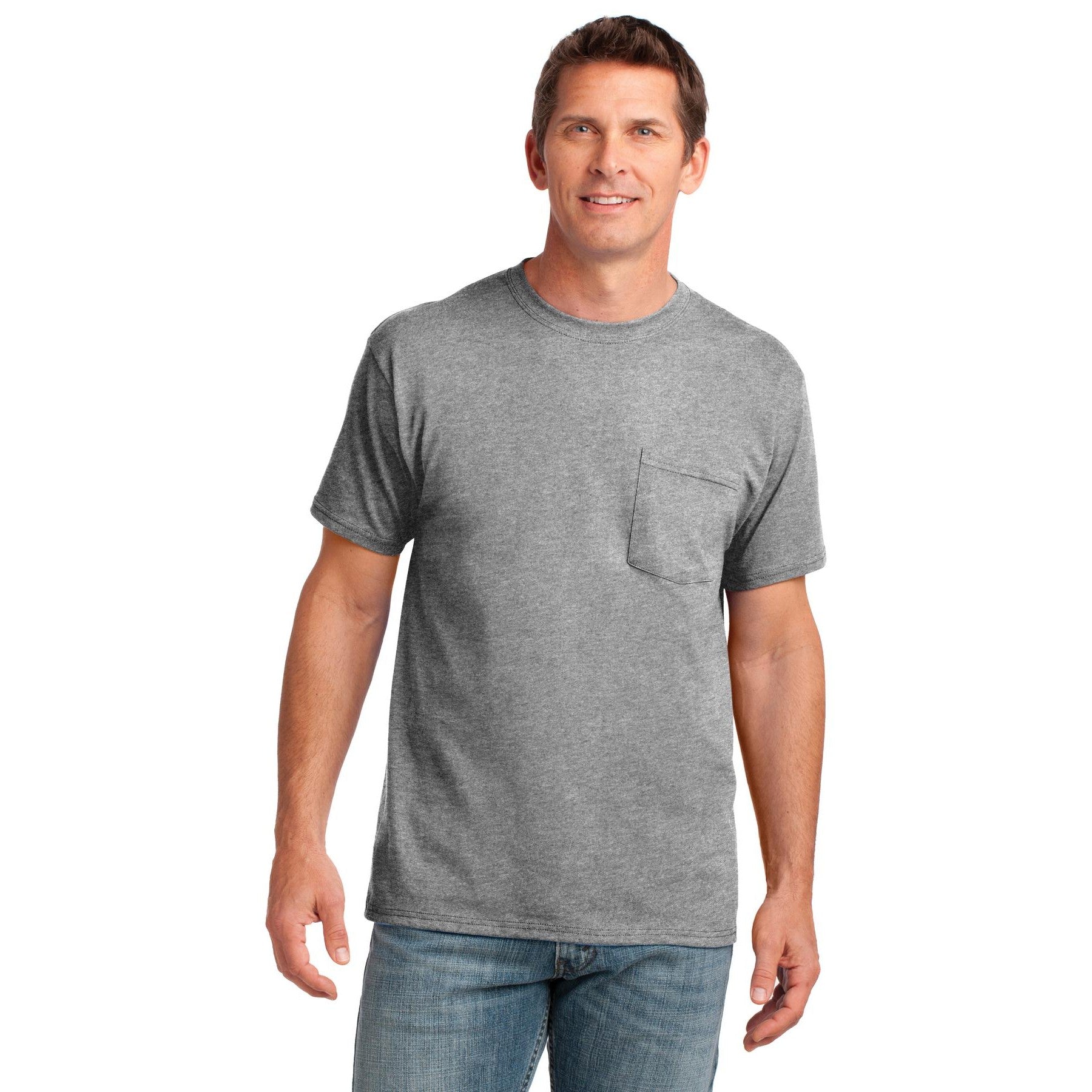 Port & Company-Port & Company® Core Cotton Pocket Tee. PC54P-MedTech-2
