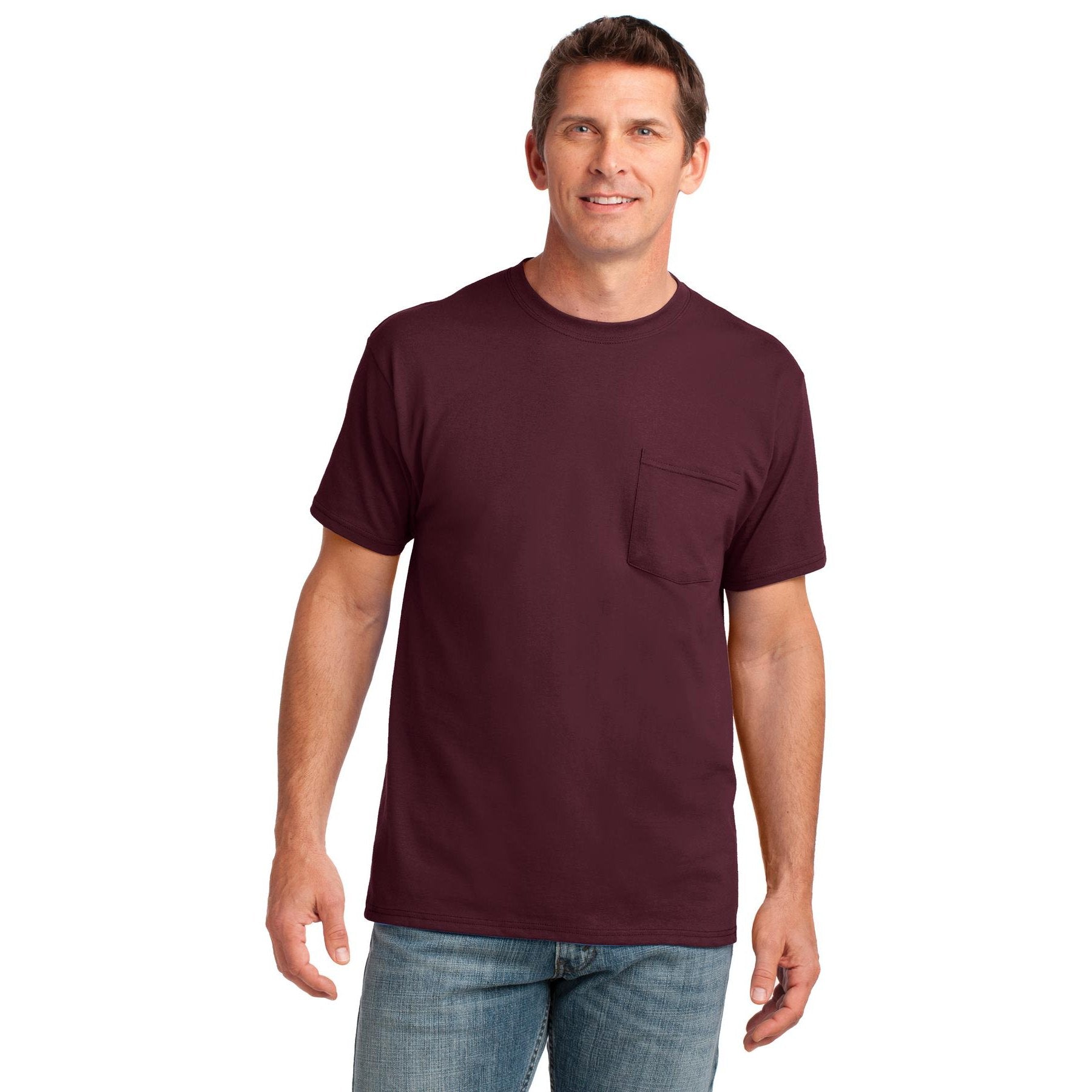 Port & Company-Port & Company® Core Cotton Pocket Tee. PC54P-MedTech-3