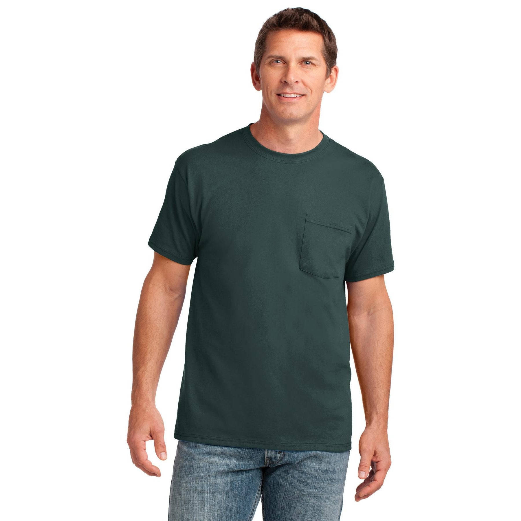 Port & Company-Port & Company® Core Cotton Pocket Tee. PC54P-MedTech-5