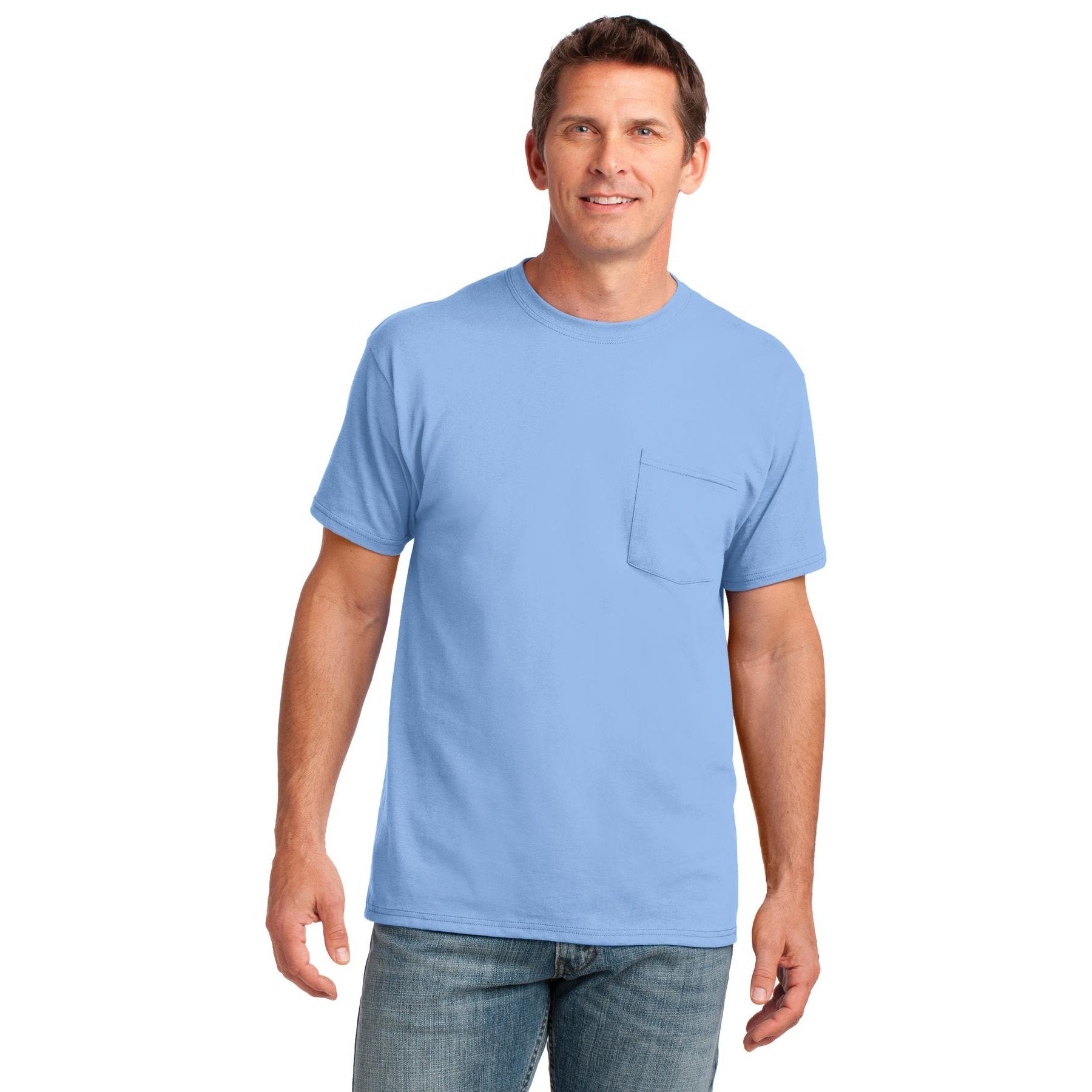 Port & Company-Port & Company® Core Cotton Pocket Tee. PC54P-MedTech-8
